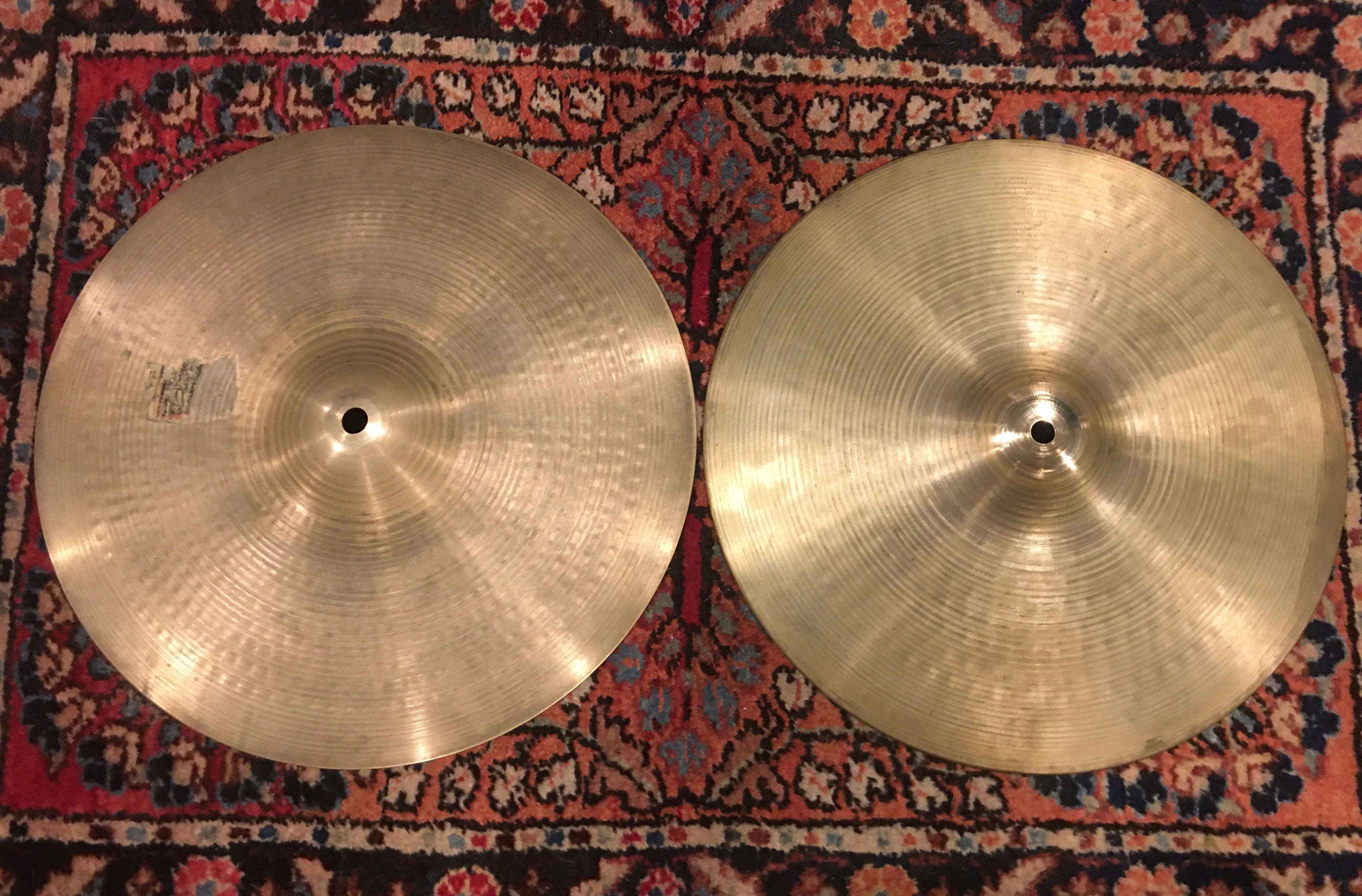1960s Zildjian A New Beat Hi Hat Cymbals 872/1414g #592 – Drugan's