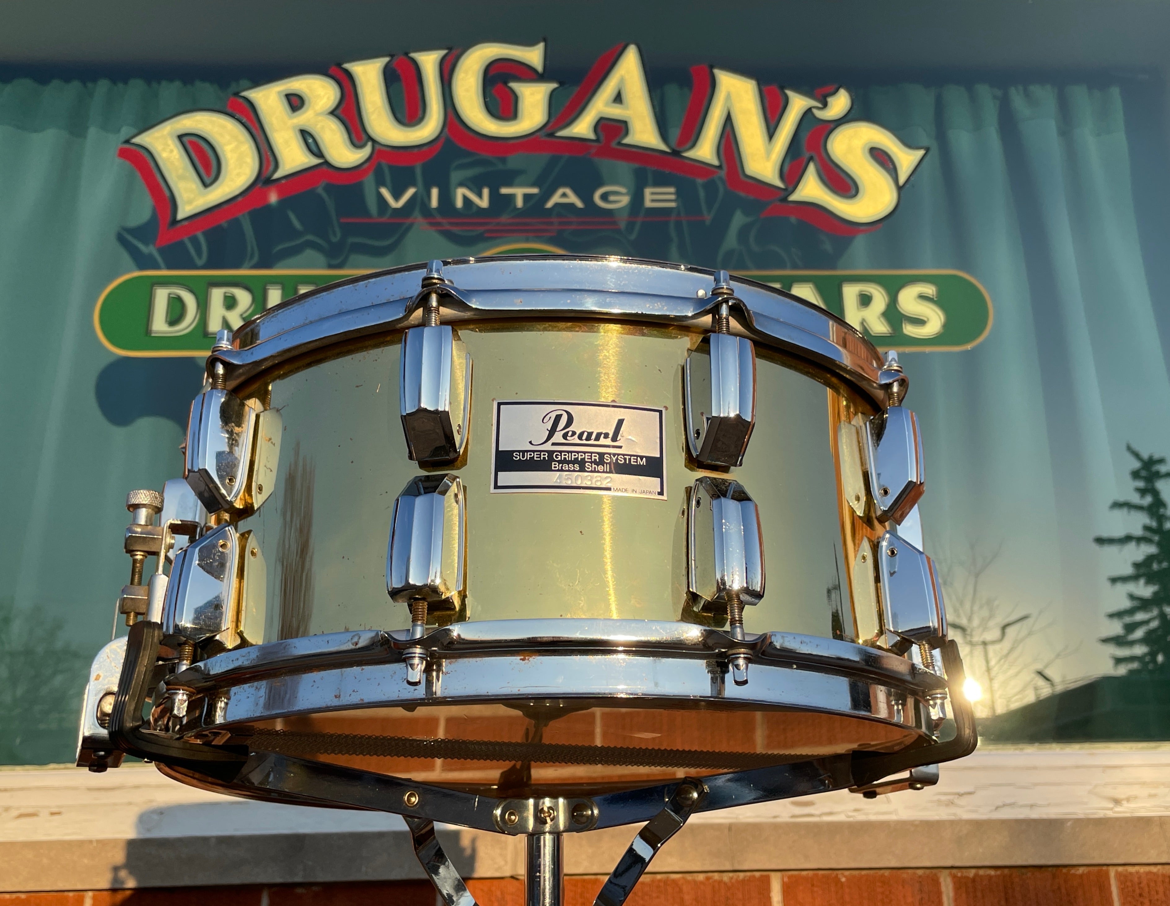 Pearl 6.5x14 Brass Shell Snare Drum Super Gripper System B