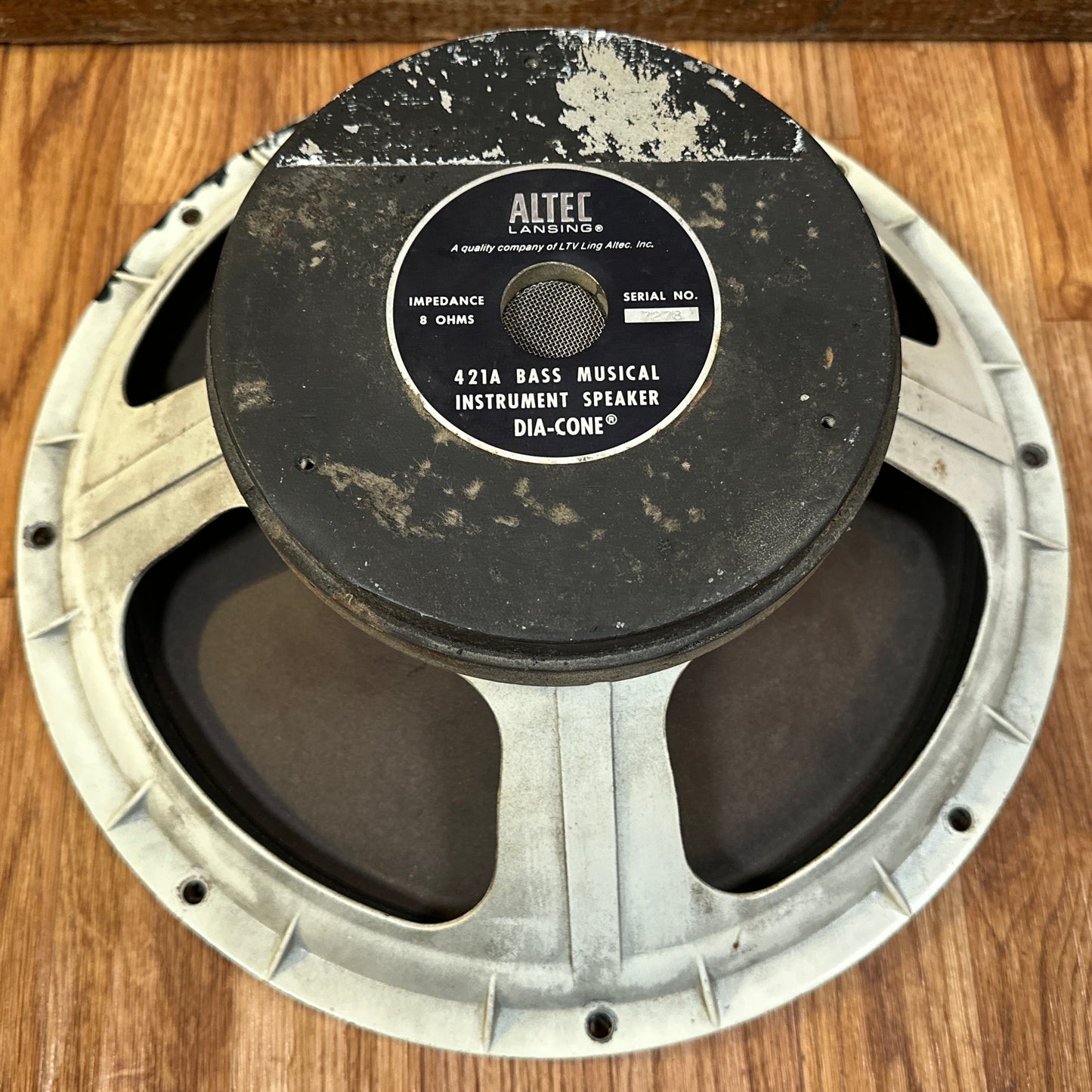 Vintage 1970s Altec Lansing 15" 421A Dia-Cone Bass Guitar Speaker 8 Ohm