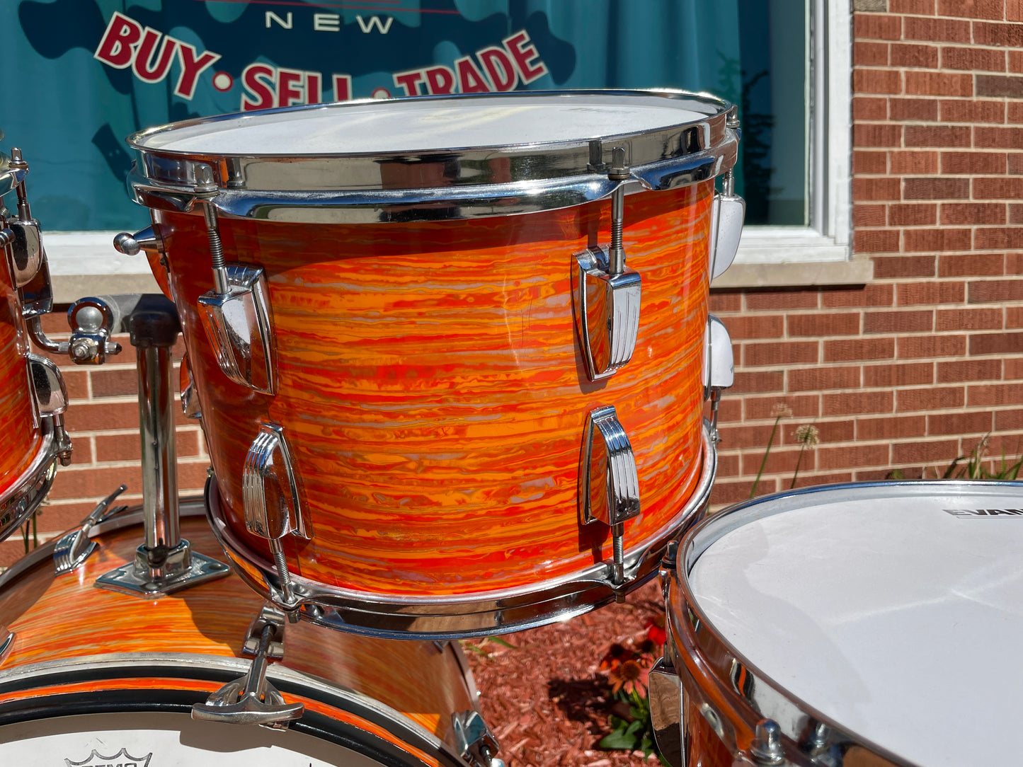 1967 Ludwig Hollywood Drum Set Mod Orange 22/12/13/16