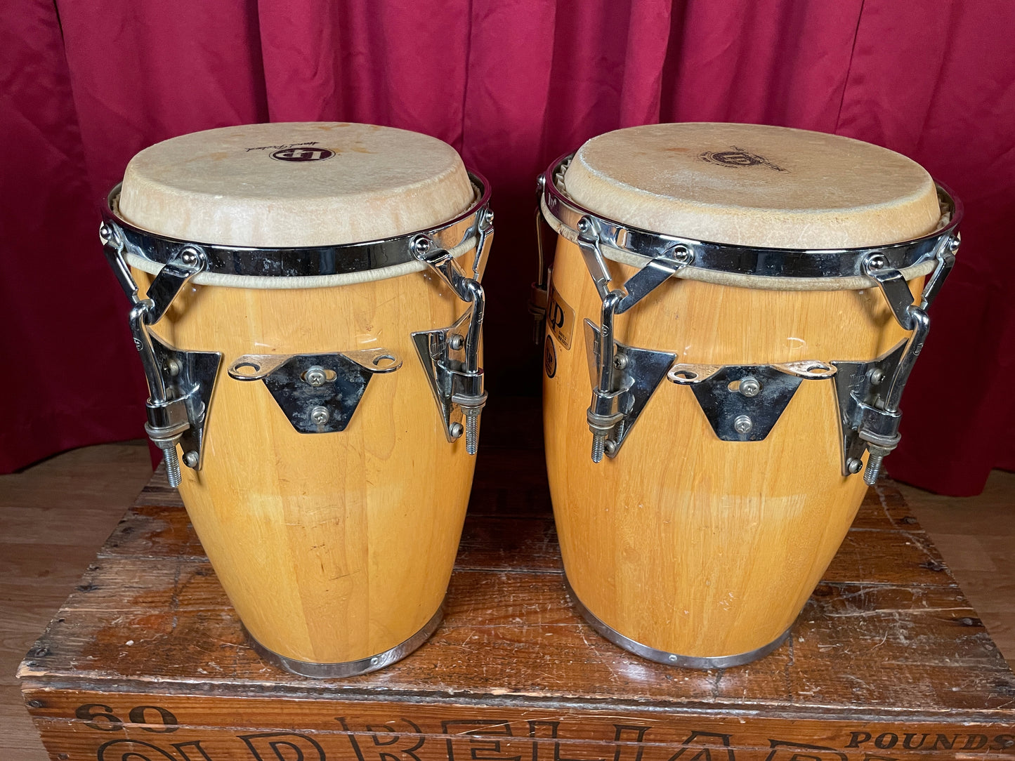 Vintage 1985 LP Junior 8"/9" Conga Set Natural Mini Pair Latin Percussion