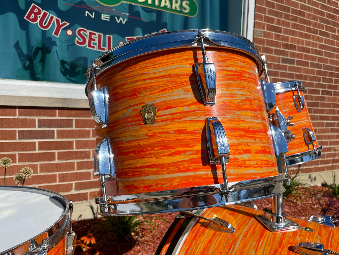 1967 Ludwig Hollywood Drum Set Mod Orange 22/12/13/16