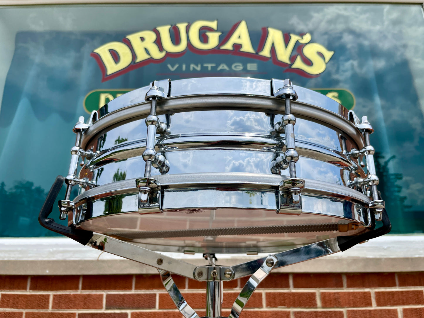 1930s Slingerland No. 130 Artist Model 4x14 Chrome Over Brass Snare Drum 10 Tube *Video Demo*Lug COB