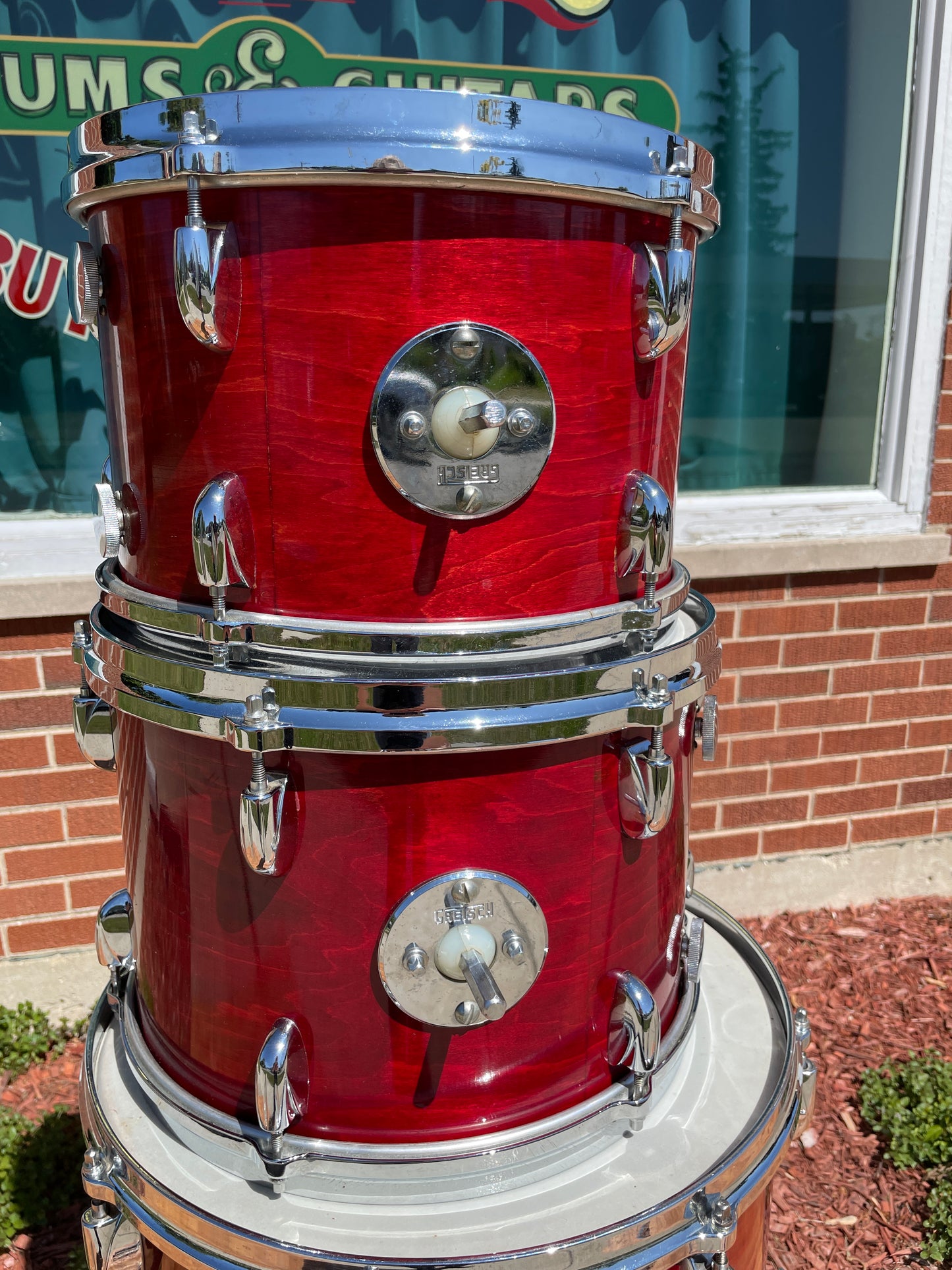 1970s Gretsch Stop Sign Badge Drum Set Red Rosewood 22/12/13/16