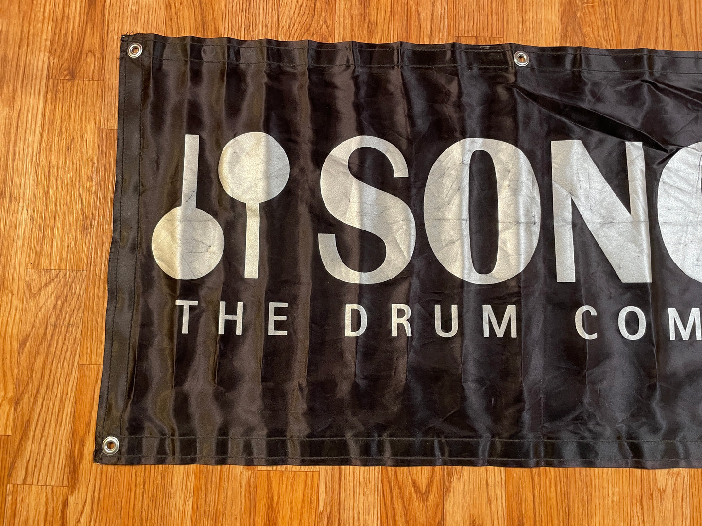 Sonor 35" x 17" Cloth Banner Black and Silver