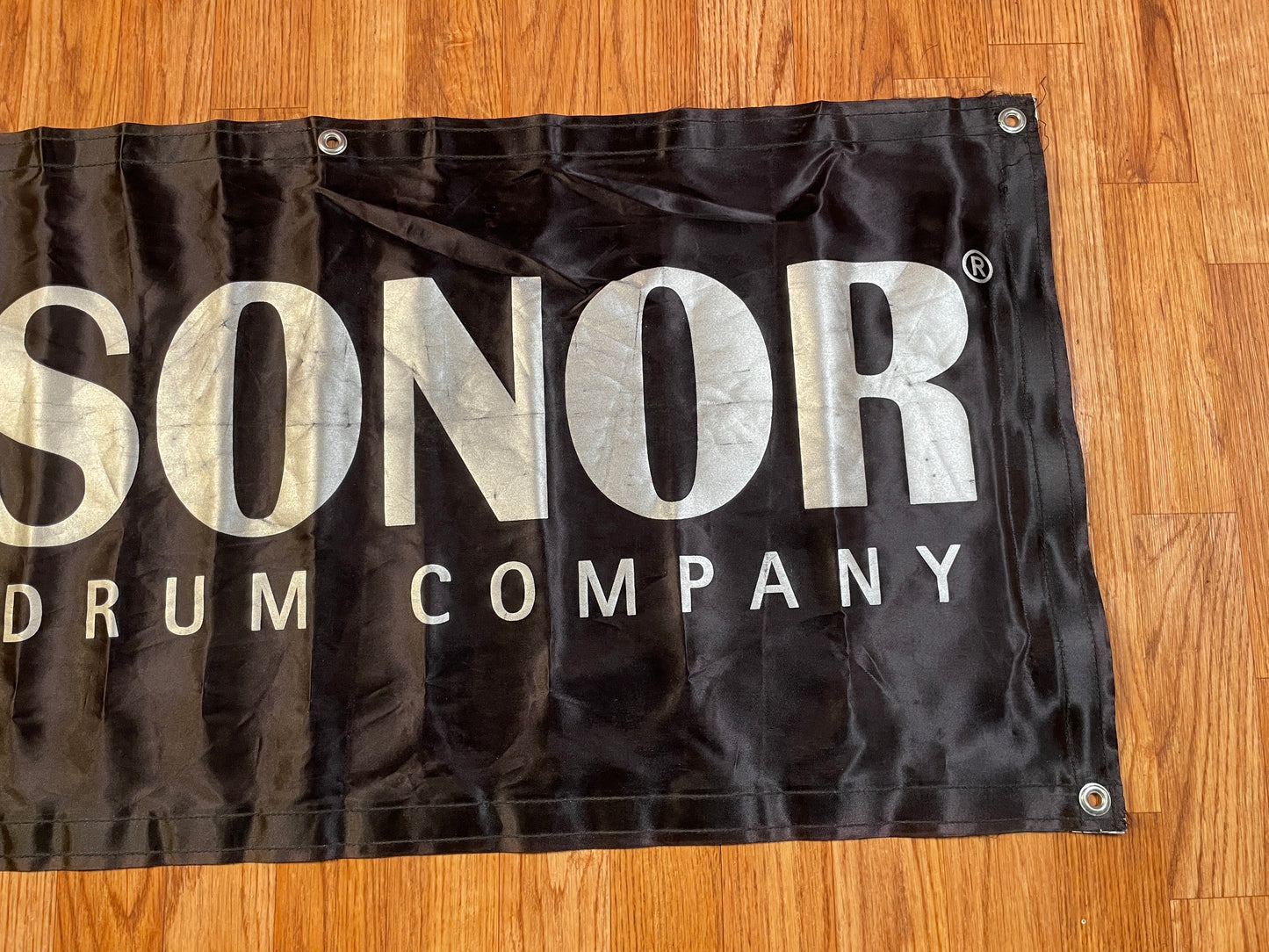 Sonor 35" x 17" Cloth Banner Black and Silver