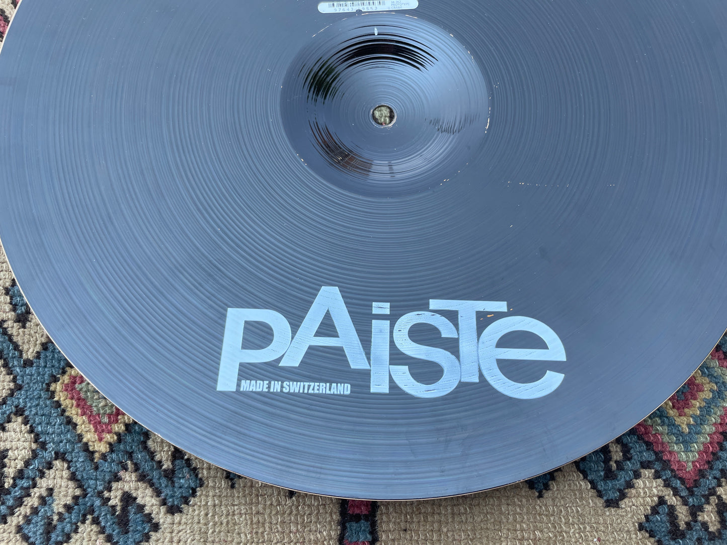 16" Paiste 2002 Prototype Color Sound Crash Cymbal Black 1100g