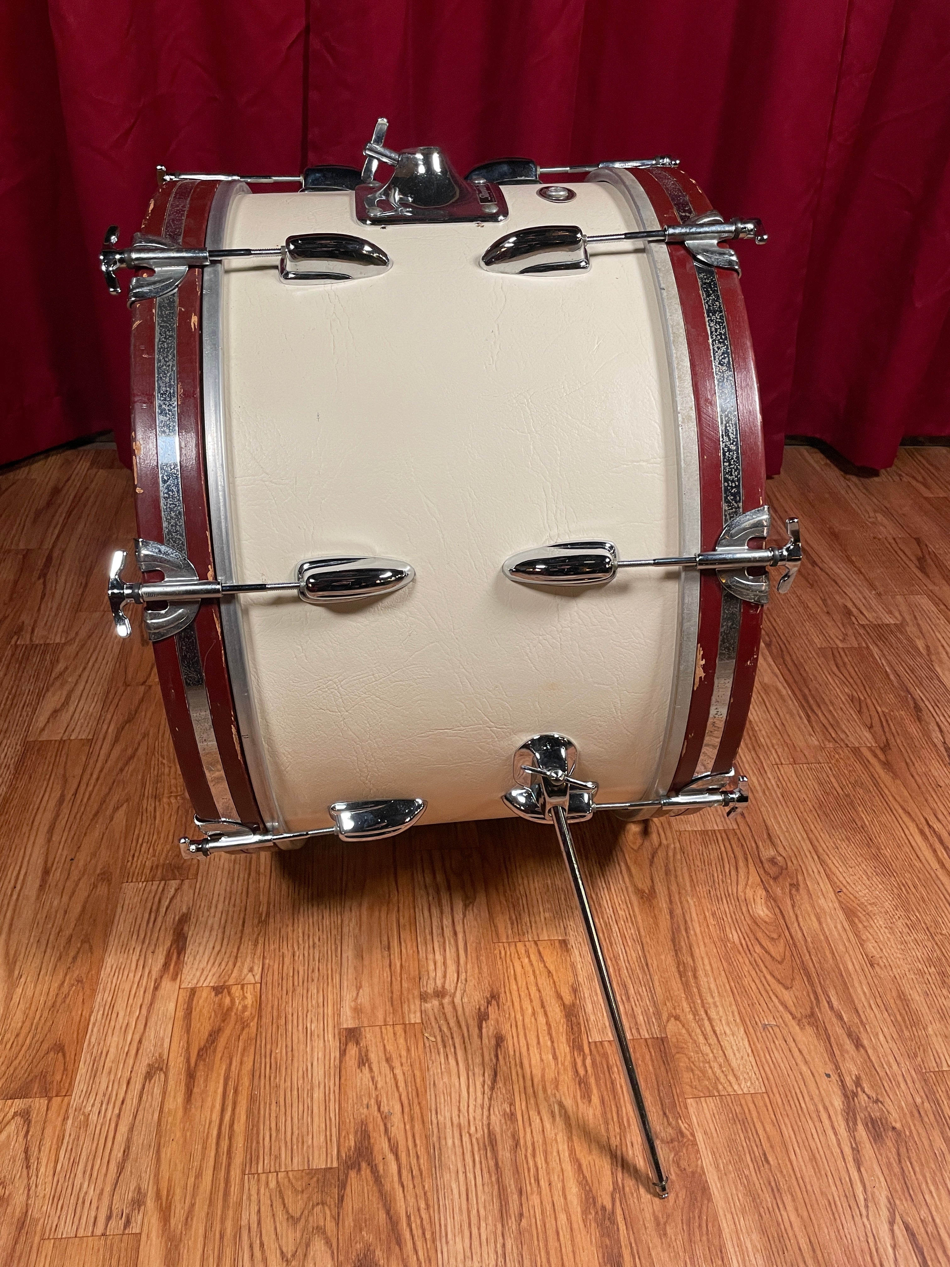 1975 Slingerland Sound King 12x20 Bass Drum Classic White Cordova  Leatherette Wrap