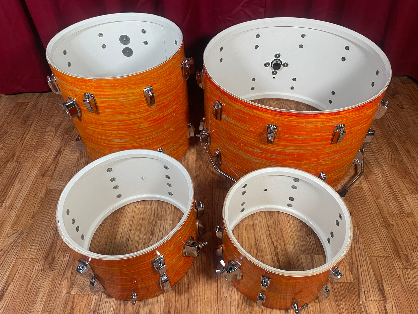 1967 Ludwig Hollywood Drum Set Mod Orange 22/12/13/16