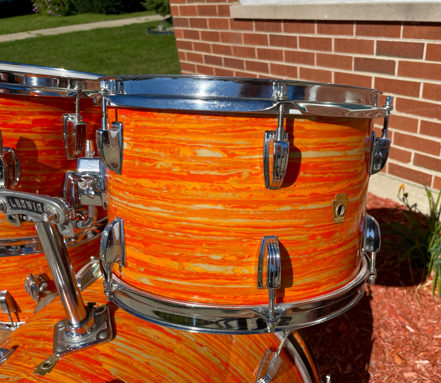 1967 Ludwig Hollywood Drum Set Mod Orange 22/12/13/16