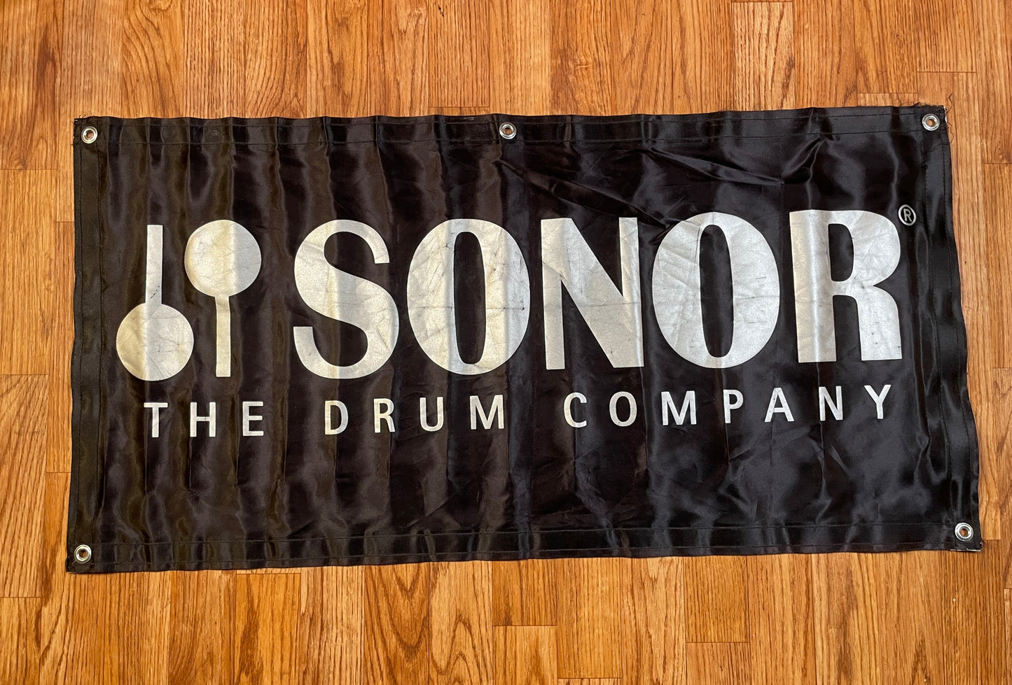 Sonor 35" x 17" Cloth Banner Black and Silver