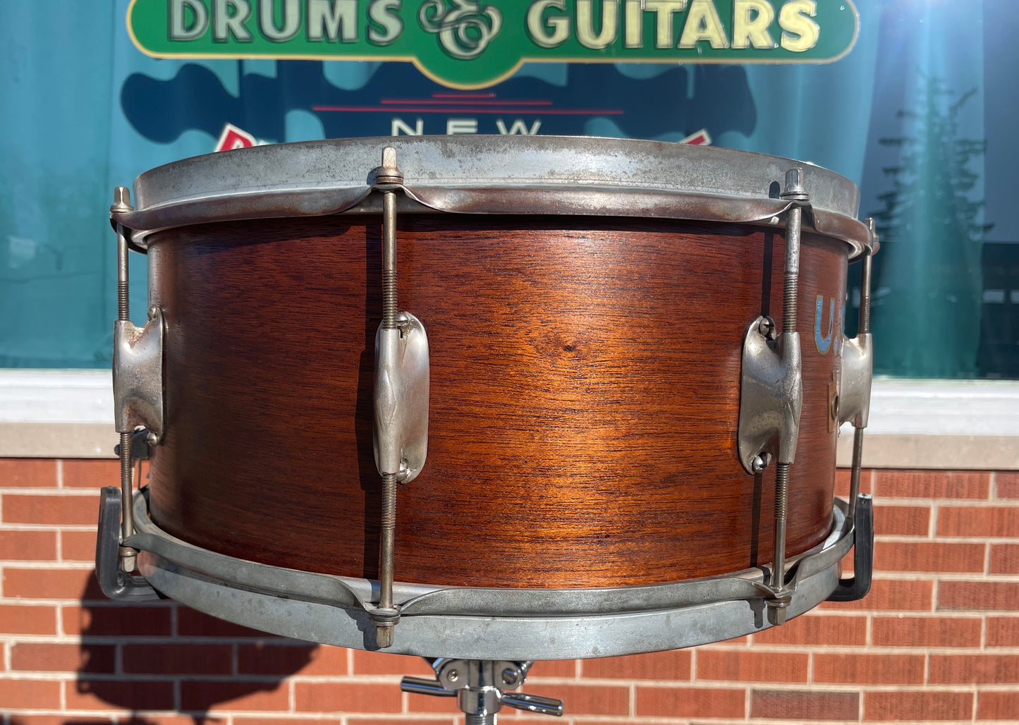 1940s WFL 6.5x15 U.S. Military Snare Drum Solid 1 ply Walnut