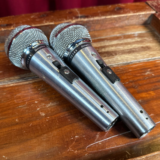 Vintage Pair of Shure PE588 Unisphere B Cardioid Dynamic Instrument Microphones