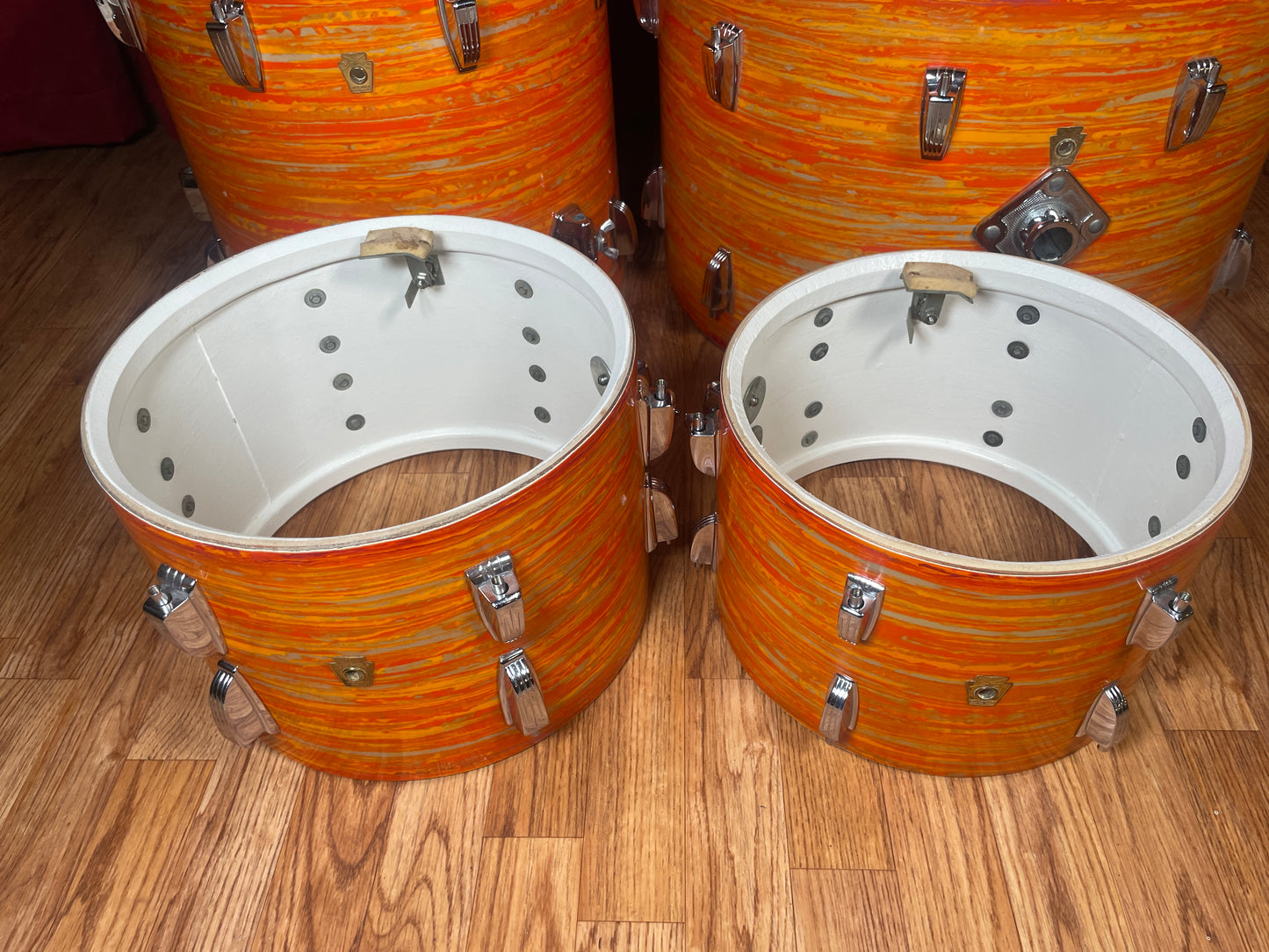 1967 Ludwig Hollywood Drum Set Mod Orange 22/12/13/16