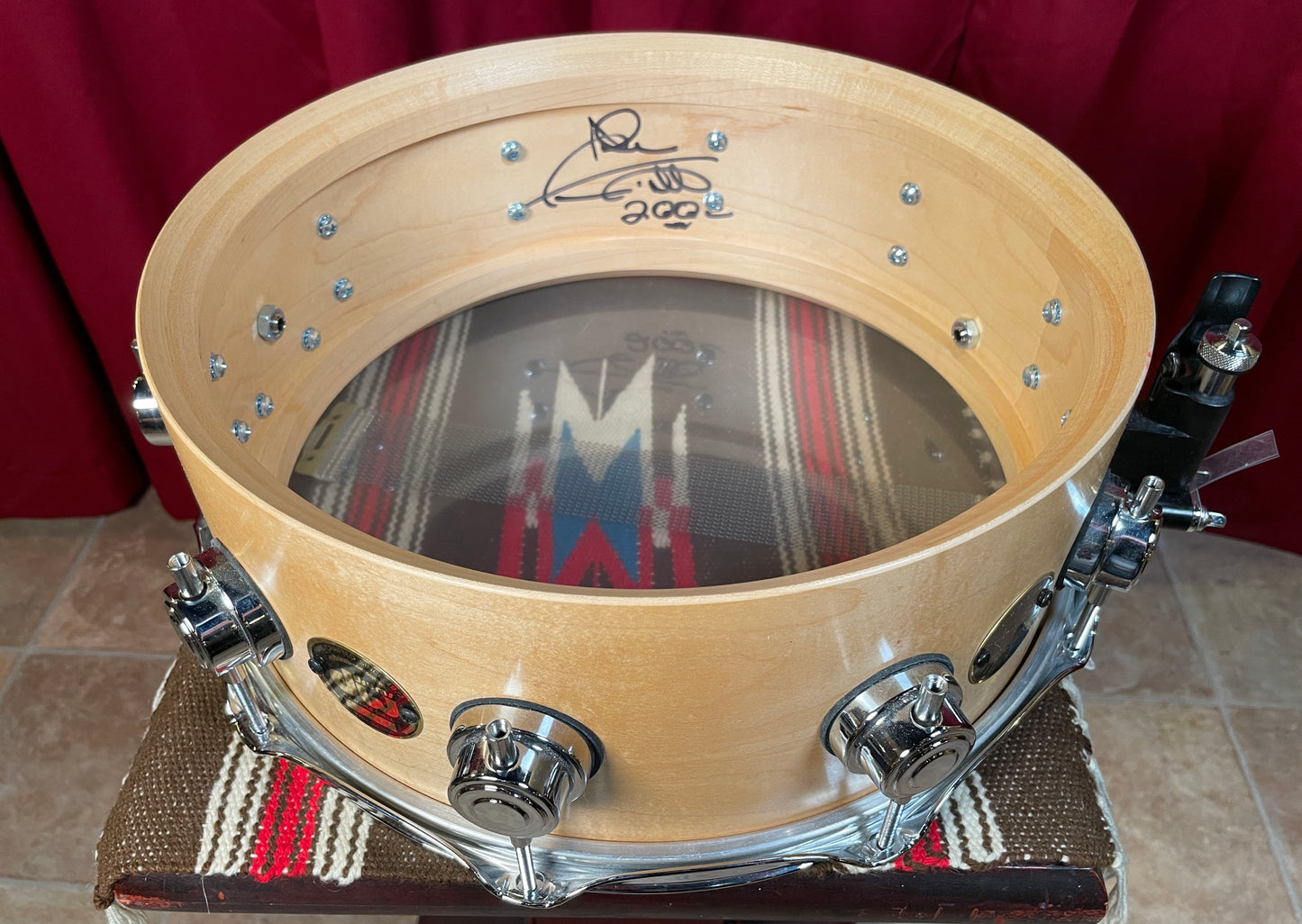 2002 DW Craviotto 5.5x14 Steam Bent Solid Maple Shell Snare Drum Natural Drum Workshop