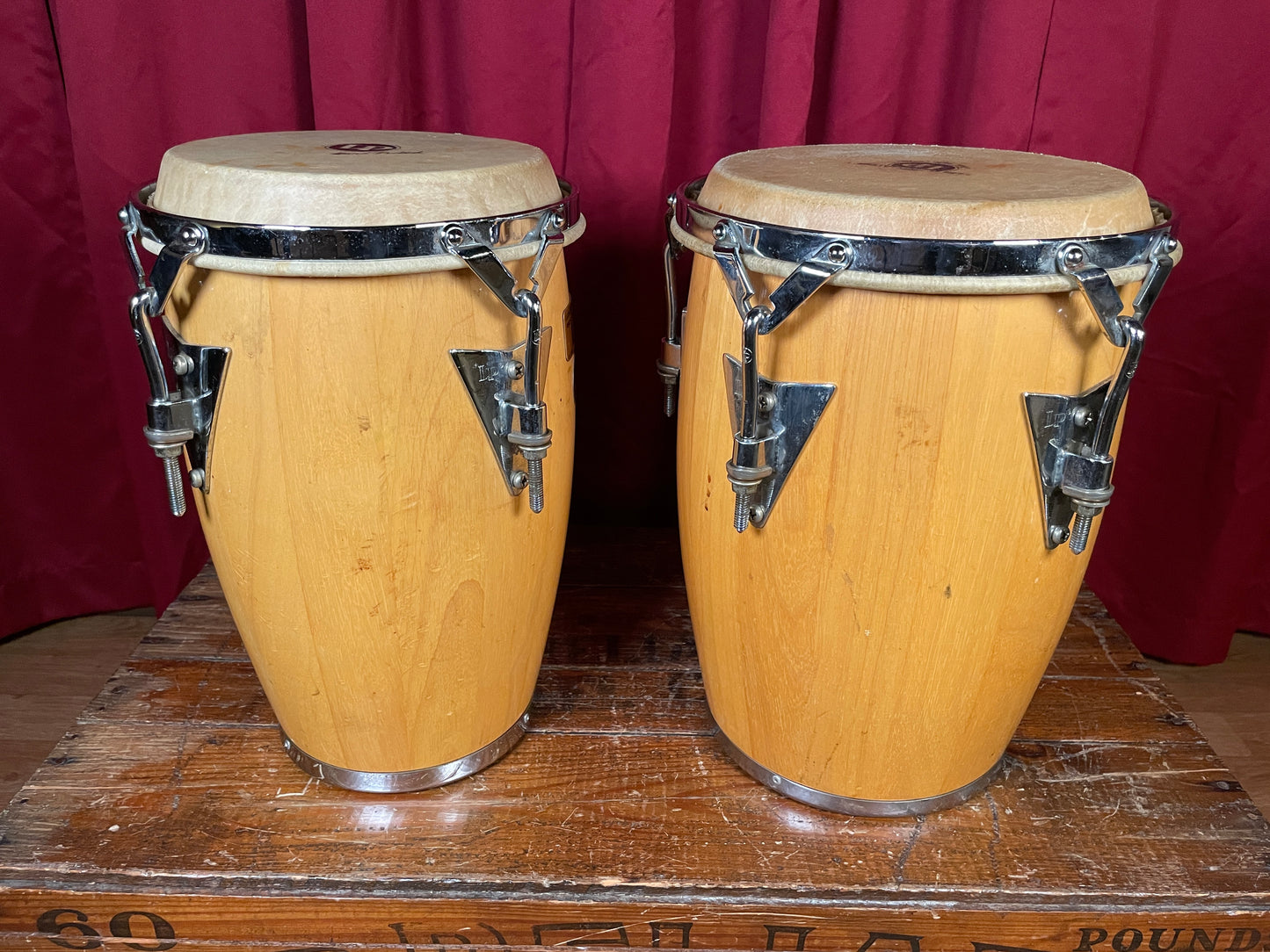 Vintage 1985 LP Junior 8"/9" Conga Set Natural Mini Pair Latin Percussion