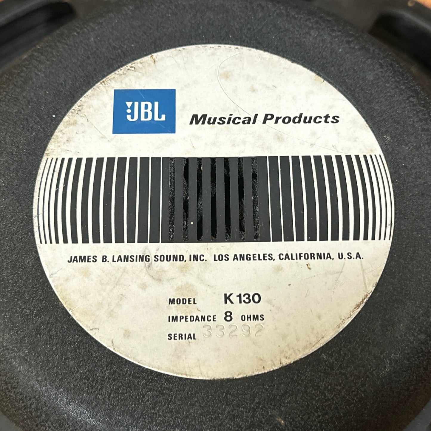 Vintage 1970s JBL 15" K130 Alnico Speaker 8 Ohm