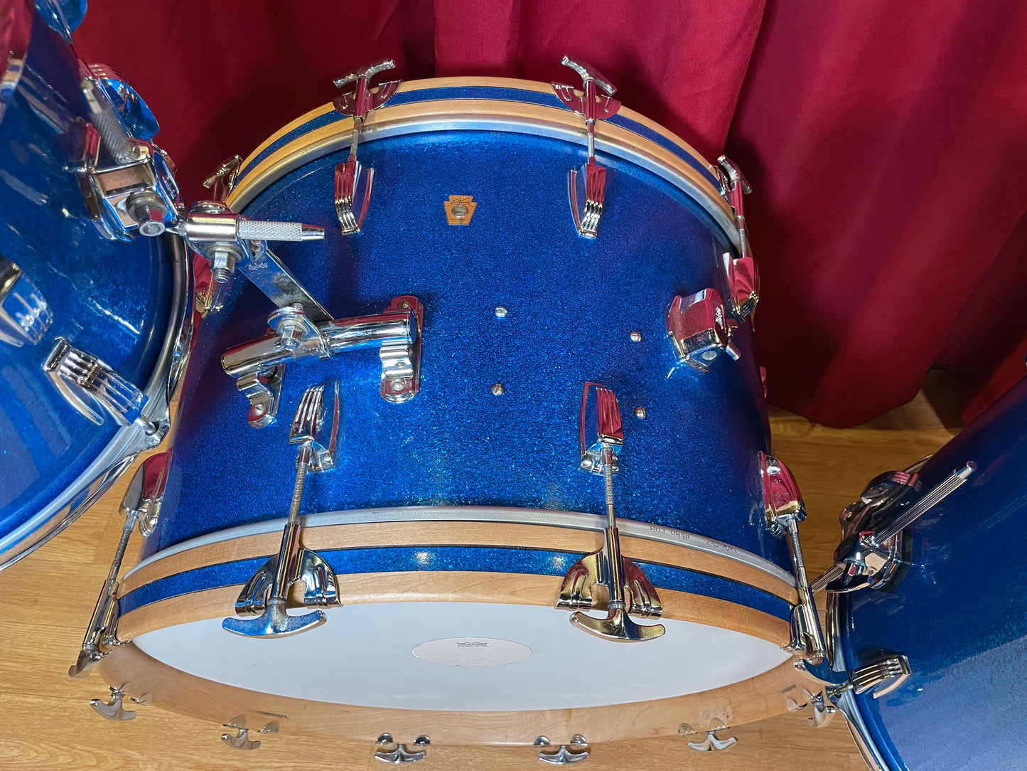 1960s Ludwig Super Classic Drum Set Blue Sparkle 22/13/16