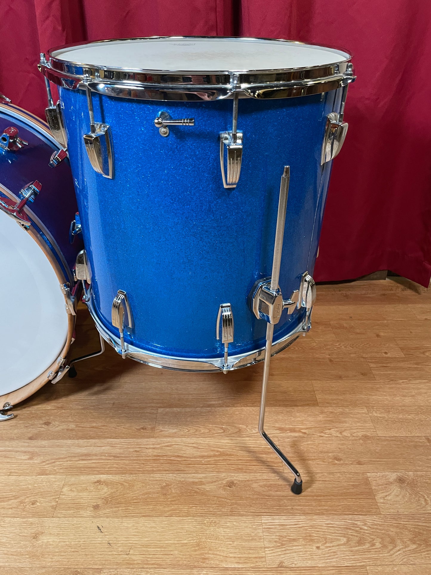 1960s Ludwig Super Classic Drum Set Blue Sparkle 22/13/16