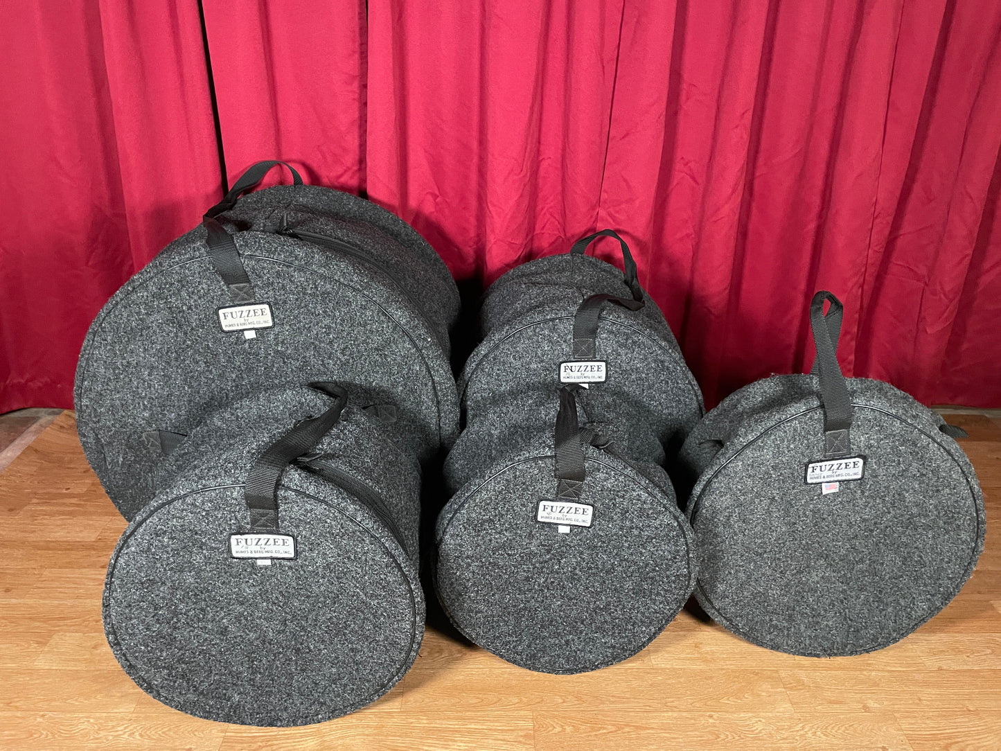 Humes & Berg Fuzzee Snare, Tom, Bass Drum Bag Set 16x22/10x12/12x13/16x16/5.5x14