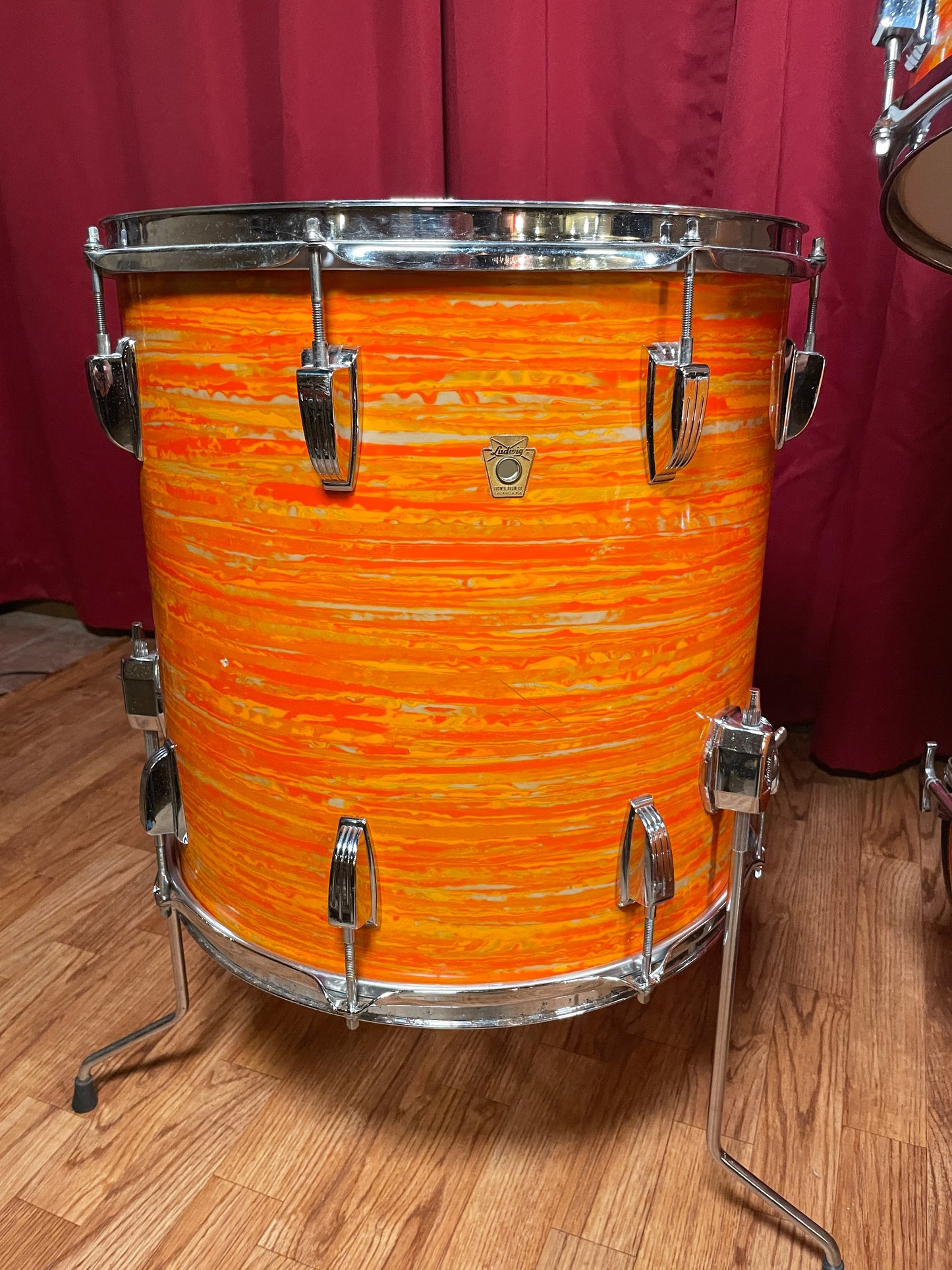 1967 Ludwig Hollywood Drum Set Mod Orange 22/12/13/16