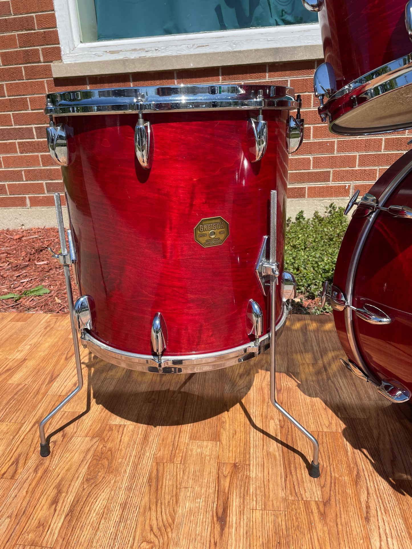 1970s Gretsch Stop Sign Badge Drum Set Red Rosewood 22/12/13/16