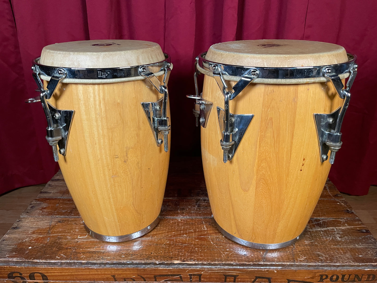 Vintage 1985 LP Junior 8"/9" Conga Set Natural Mini Pair Latin Percussion