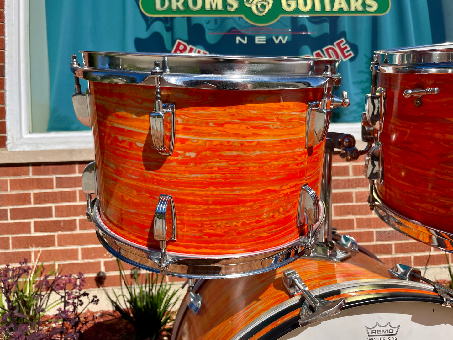 1967 Ludwig Hollywood Drum Set Mod Orange 22/12/13/16