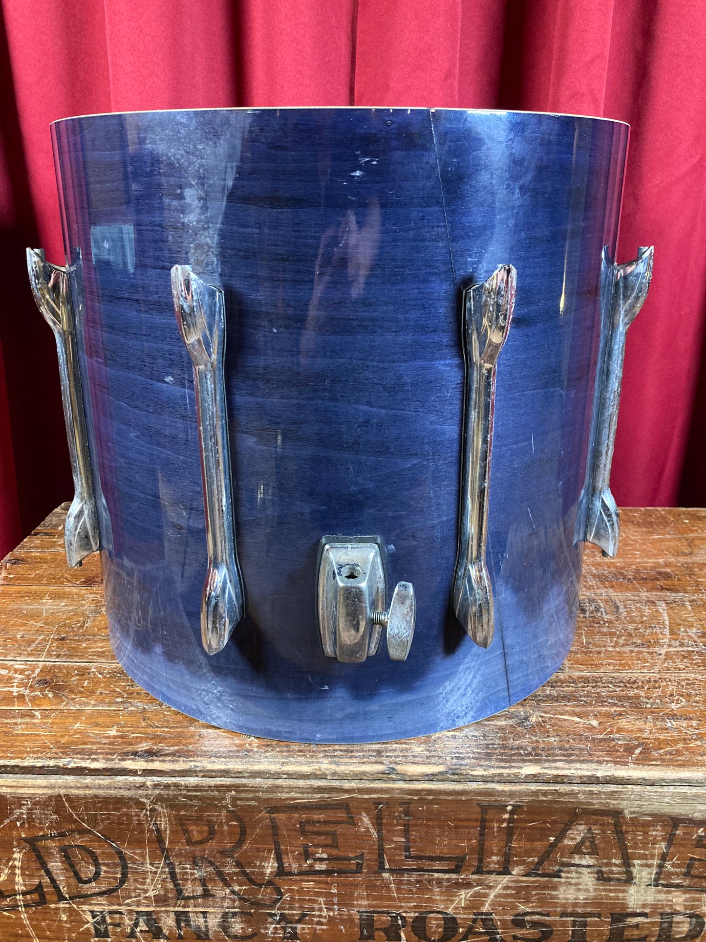 1990s Premier XPK 16x16 Floor Tom Shell Project Single Drum Sapphire Blue