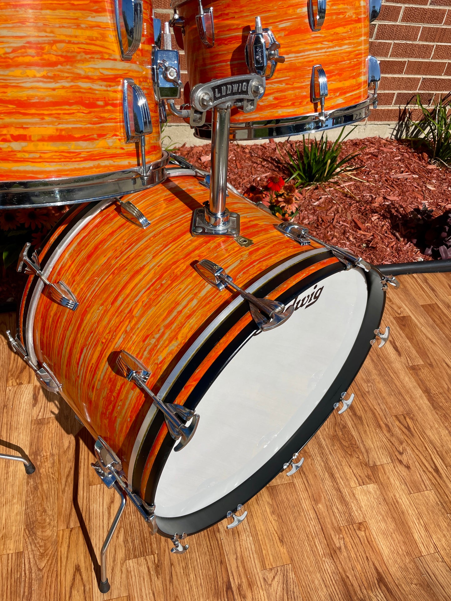 1967 Ludwig Hollywood Drum Set Mod Orange 22/12/13/16