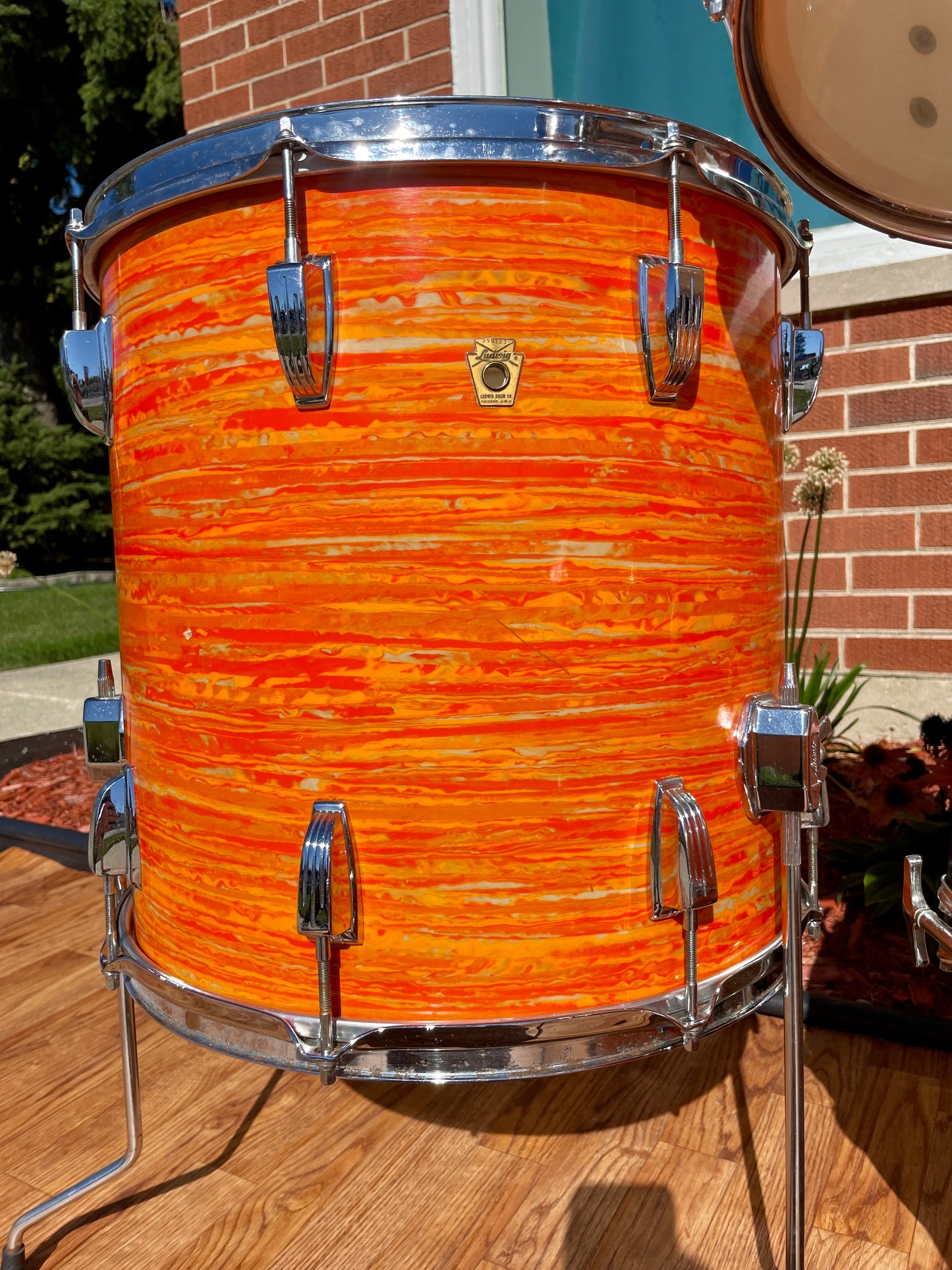 1967 Ludwig Hollywood Drum Set Mod Orange 22/12/13/16