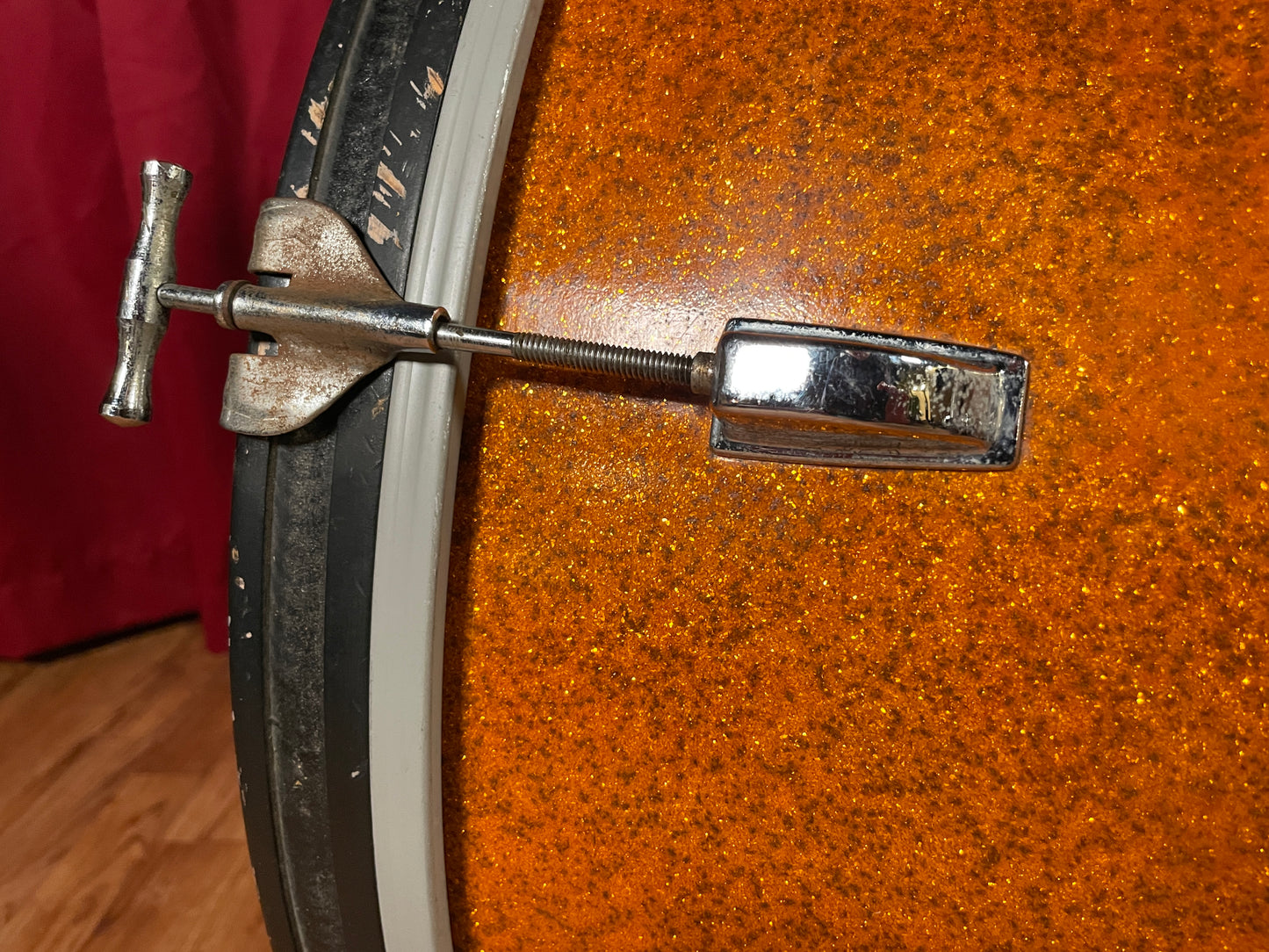 Vintage Kent 14x22 Bass Drum Gold Sparkle 22x14