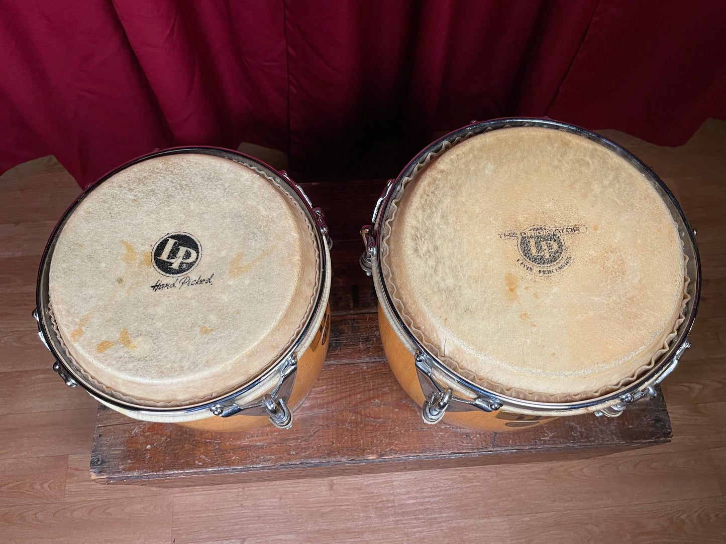 Vintage 1985 LP Junior 8"/9" Conga Set Natural Mini Pair Latin Percussion