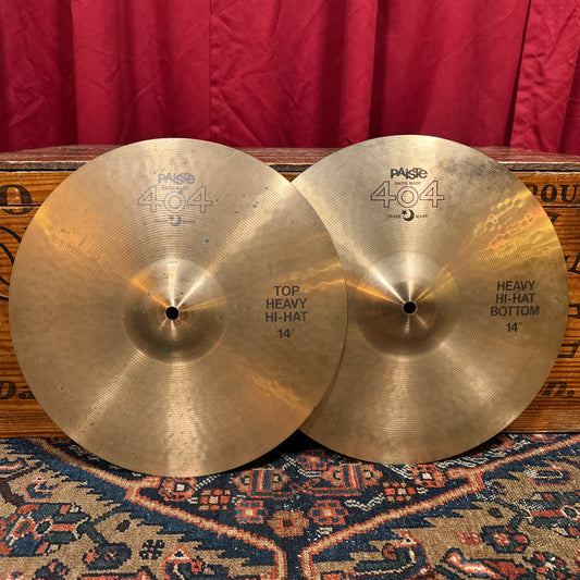 14" Paiste 404 1980s Heavy Hi-Hat Cymbal Pair 850g/988g *Video Demo*