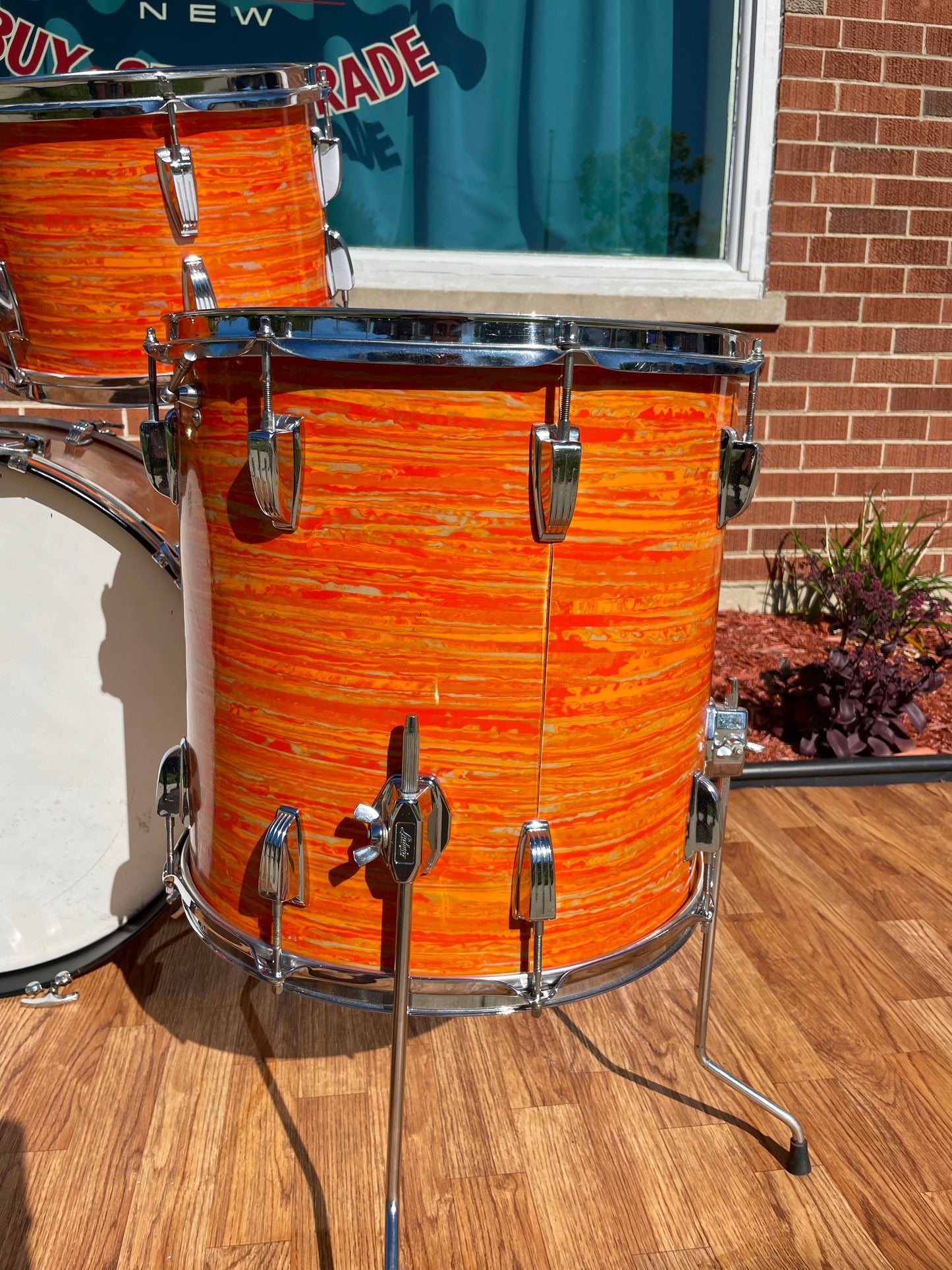 1967 Ludwig Hollywood Drum Set Mod Orange 22/12/13/16