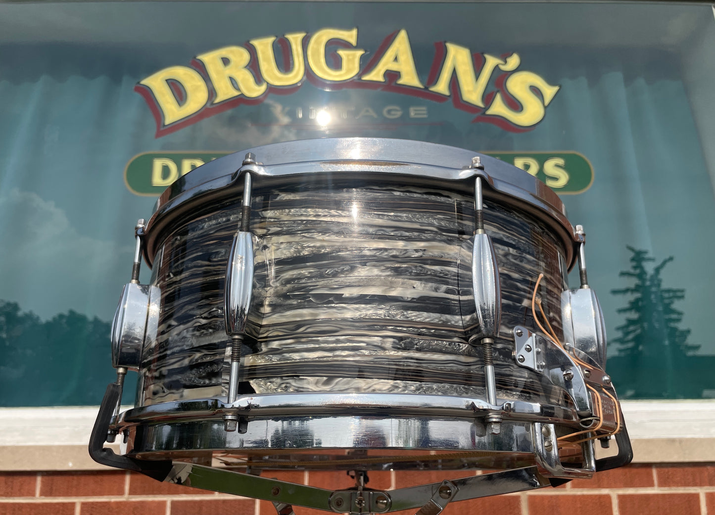 1937-1943 Slingerland 6.5x14 Gene Krupa Model Radio King Solid Shell Snare Drum Oyster Black Pearl