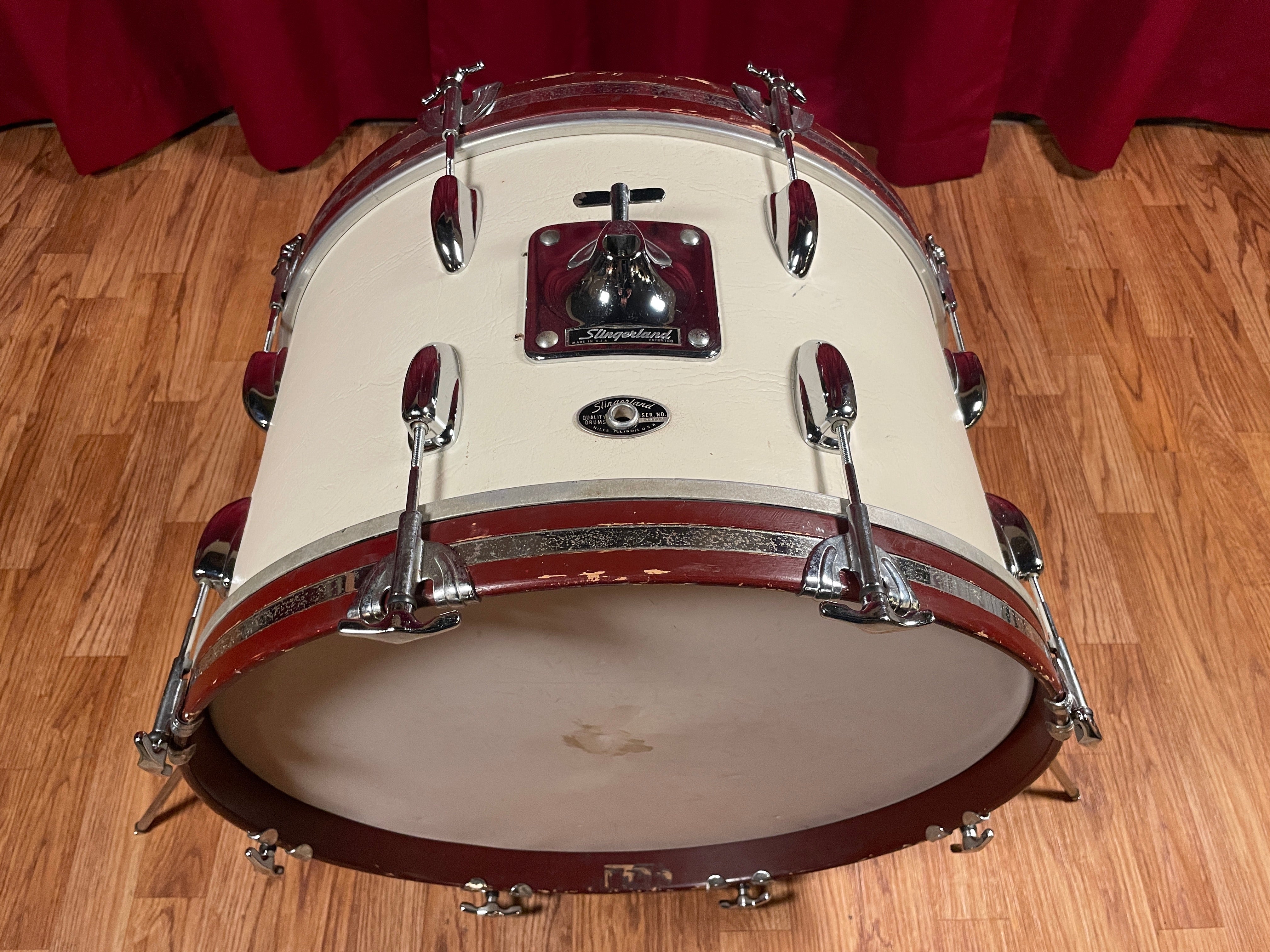 1975 Slingerland Sound King 12x20 Bass Drum Classic White Cordova