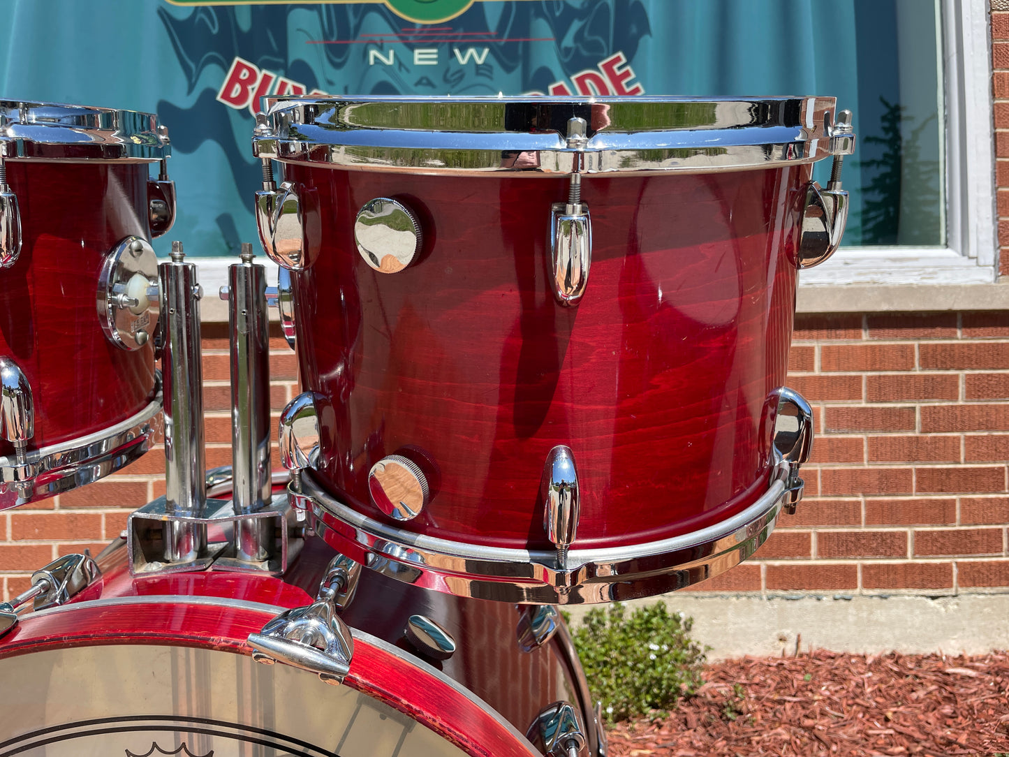 1970s Gretsch Stop Sign Badge Drum Set Red Rosewood 22/12/13/16