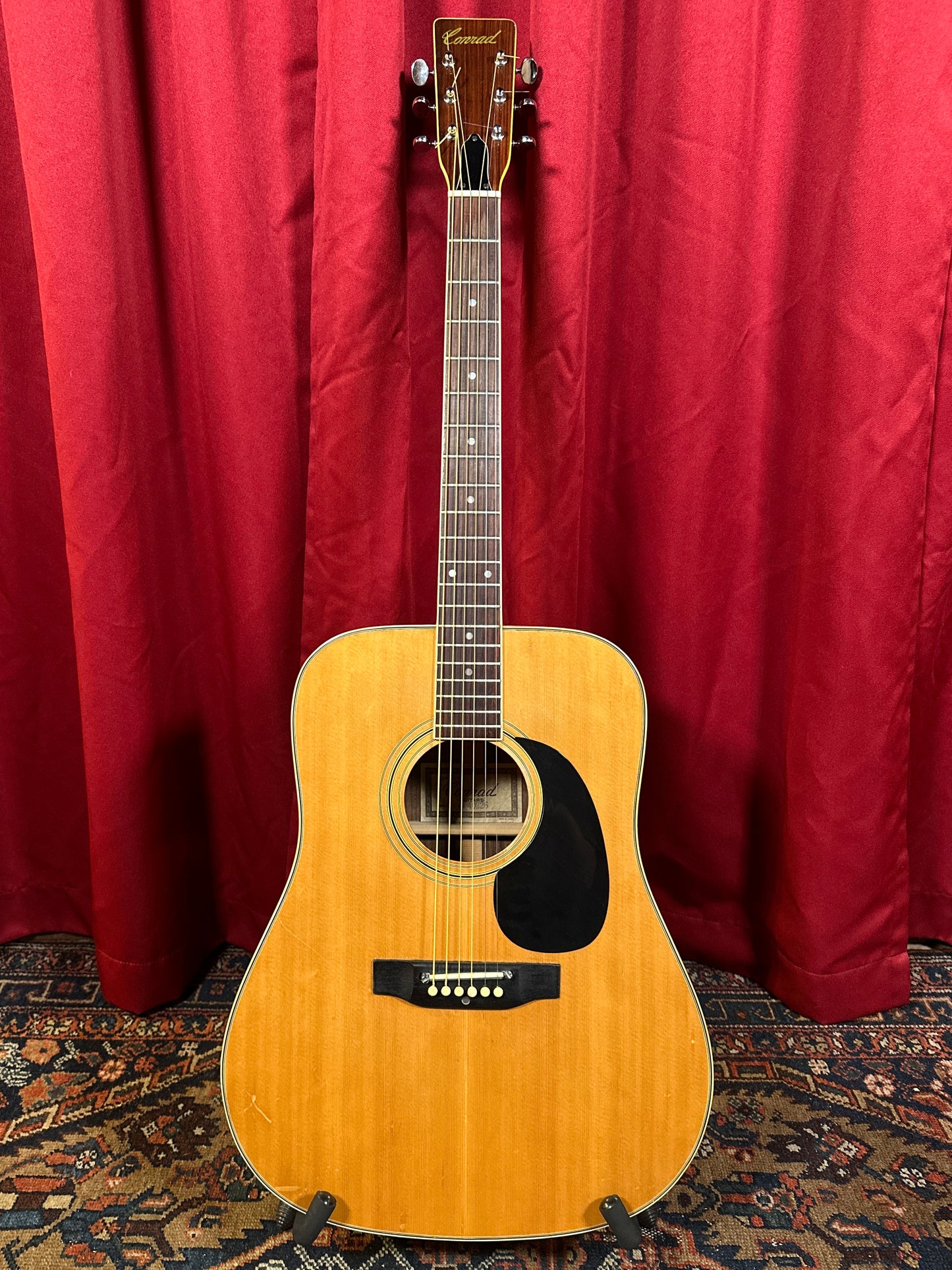 Vintage 1970s Conrad Model 40226 Acoustic Guitar Natural MIJ w/ OHSC