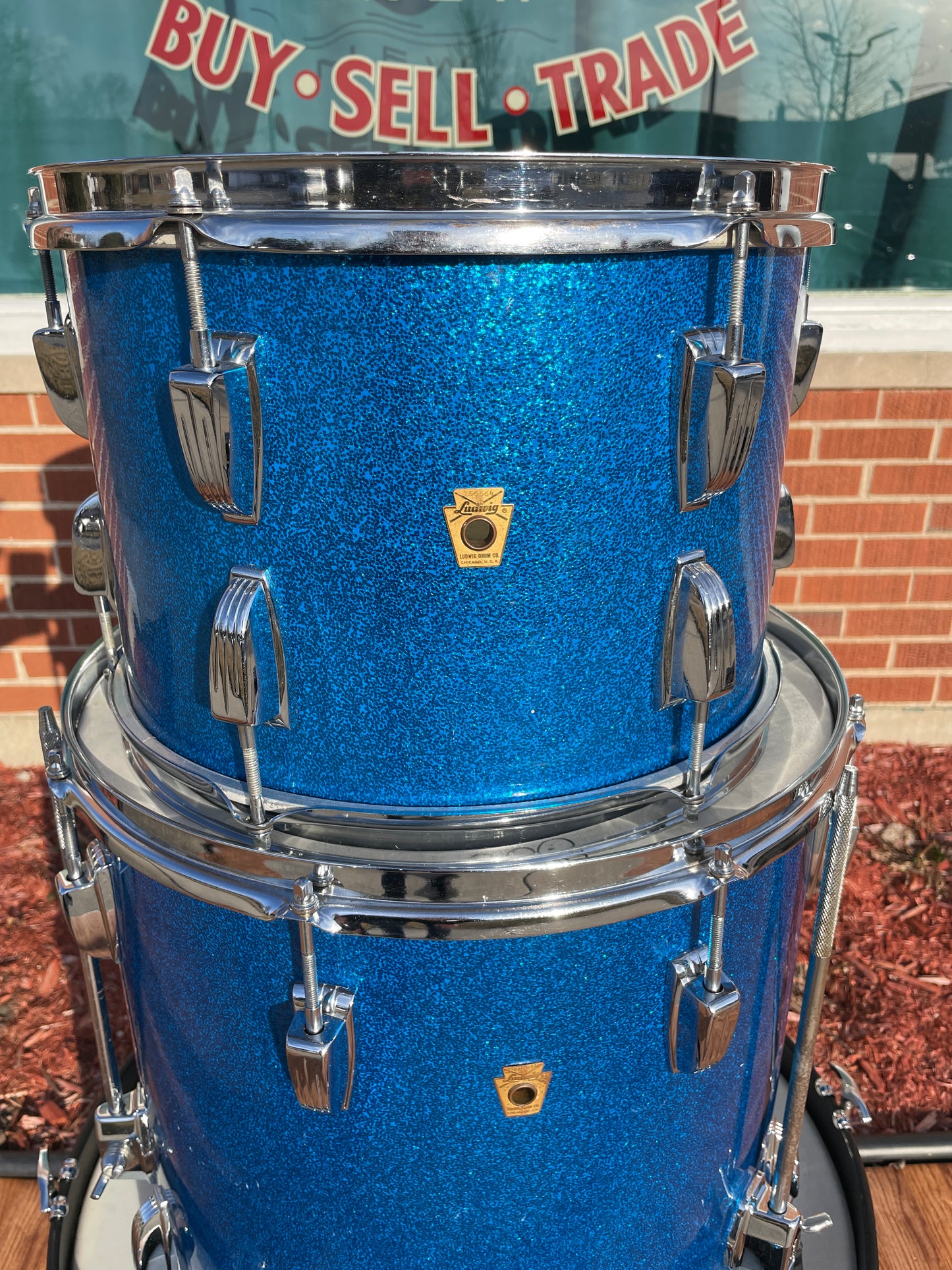 1965 Ludwig Super Classic Drum Set Blue Sparkle 22/13/16