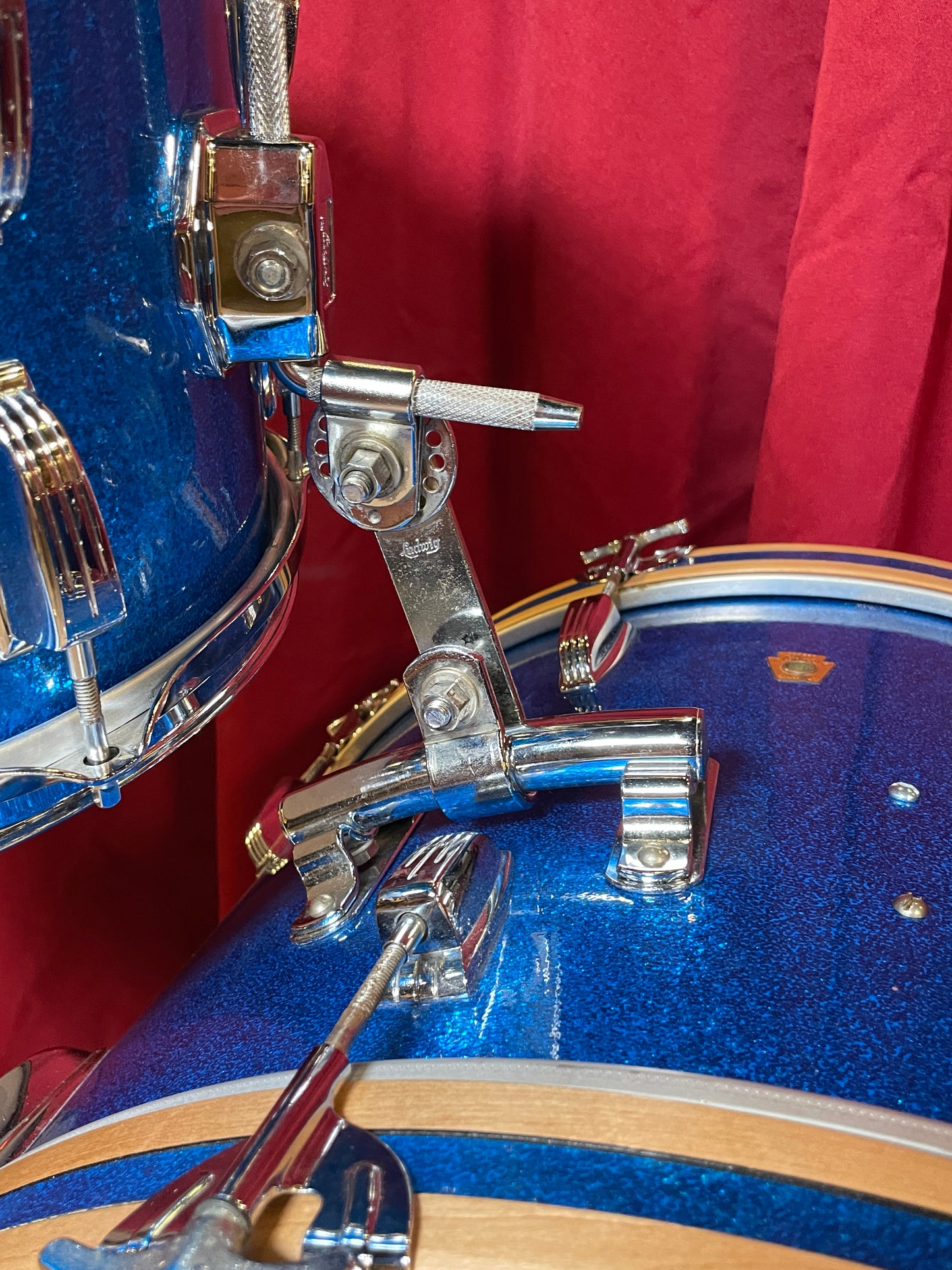 1960s Ludwig Super Classic Drum Set Blue Sparkle 22/13/16