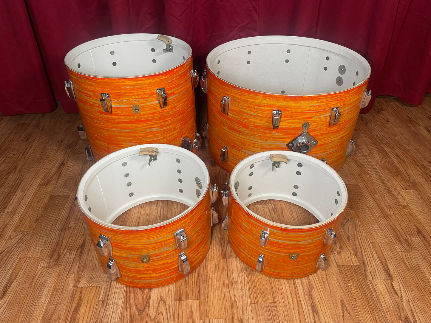 1967 Ludwig Hollywood Drum Set Mod Orange 22/12/13/16