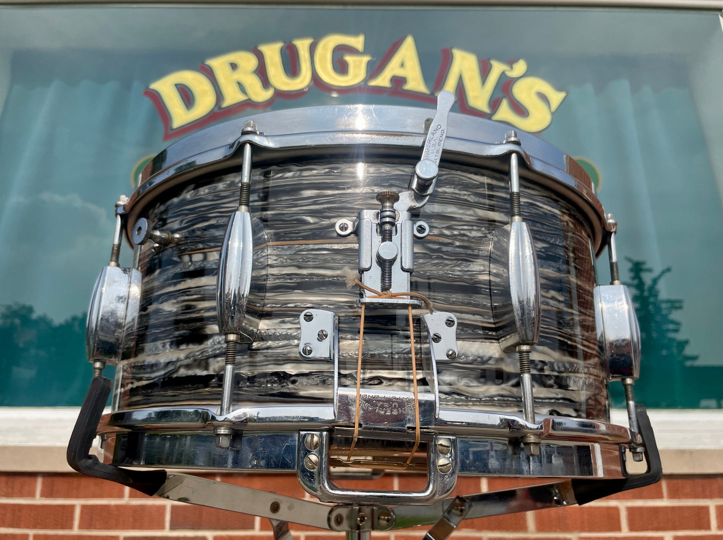 1937-1943 Slingerland 6.5x14 Gene Krupa Model Radio King Solid Shell Snare Drum Oyster Black Pearl