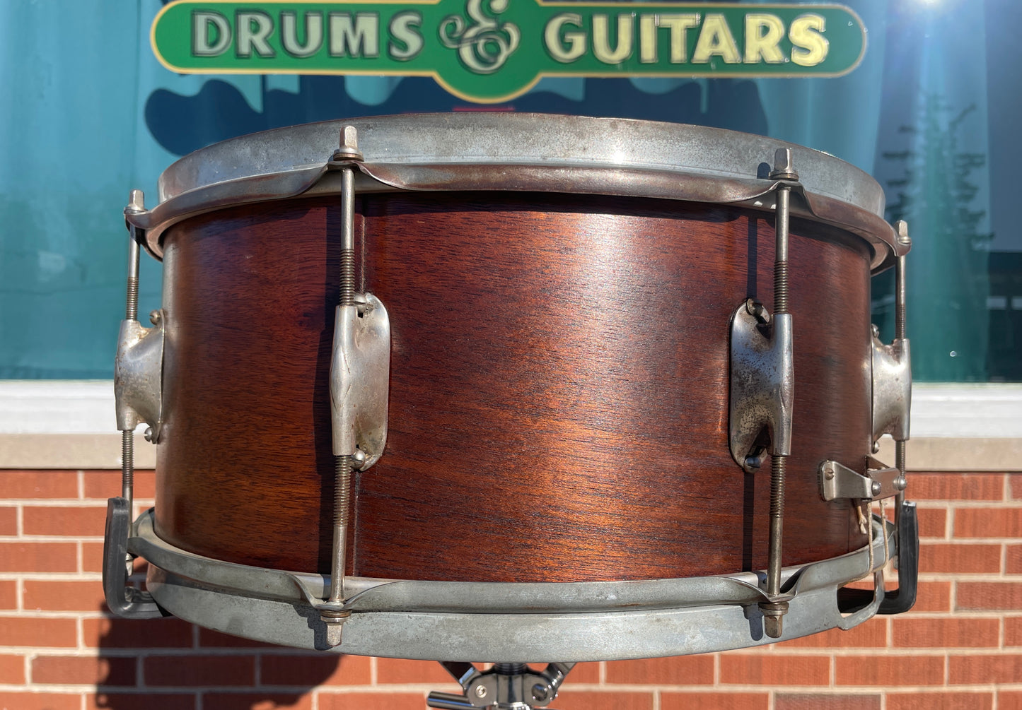 1940s WFL 6.5x15 U.S. Military Snare Drum Solid 1 ply Walnut