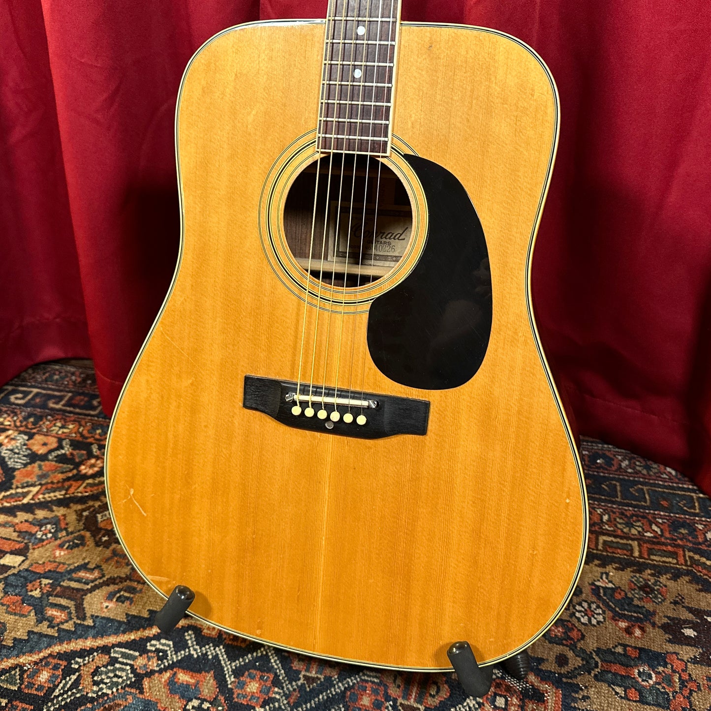 Vintage 1970s Conrad Model 40226 Acoustic Guitar Natural MIJ w/ OHSC