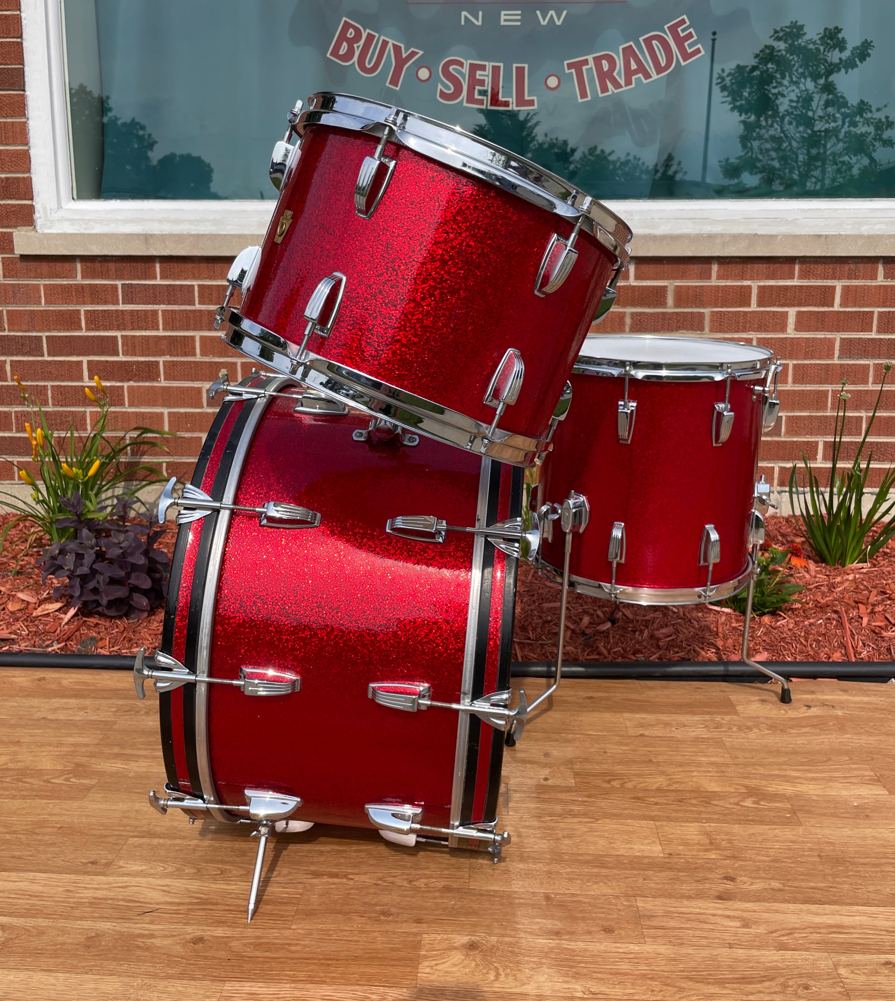 Red ludwig deals drum set