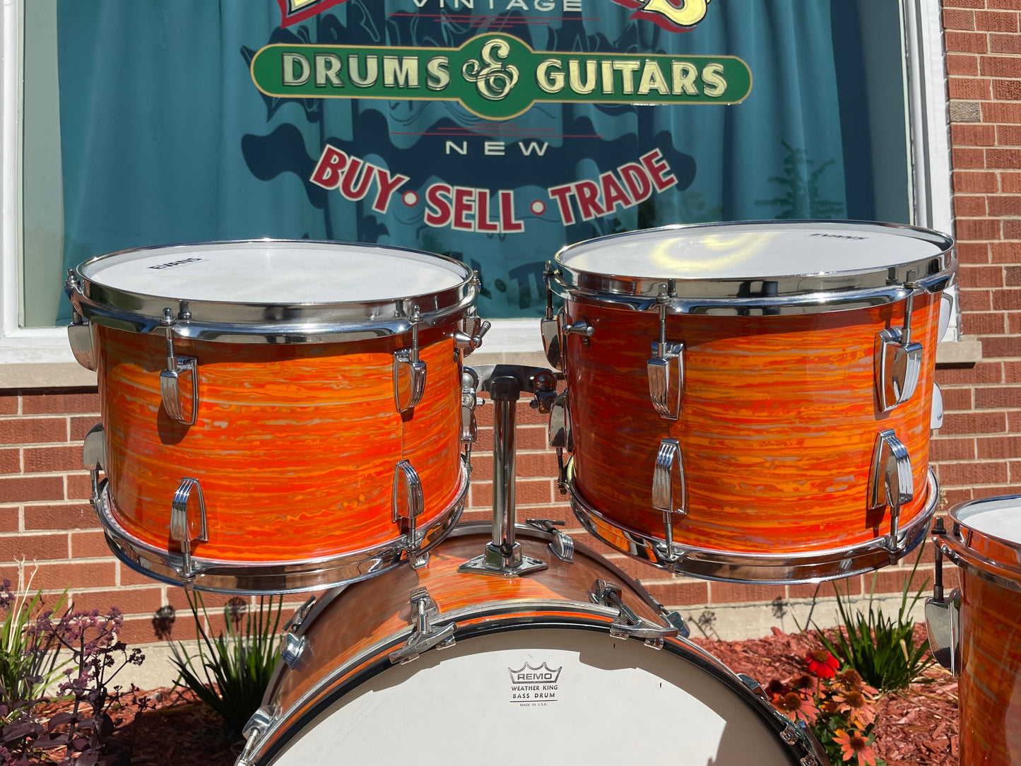 1967 Ludwig Hollywood Drum Set Mod Orange 22/12/13/16