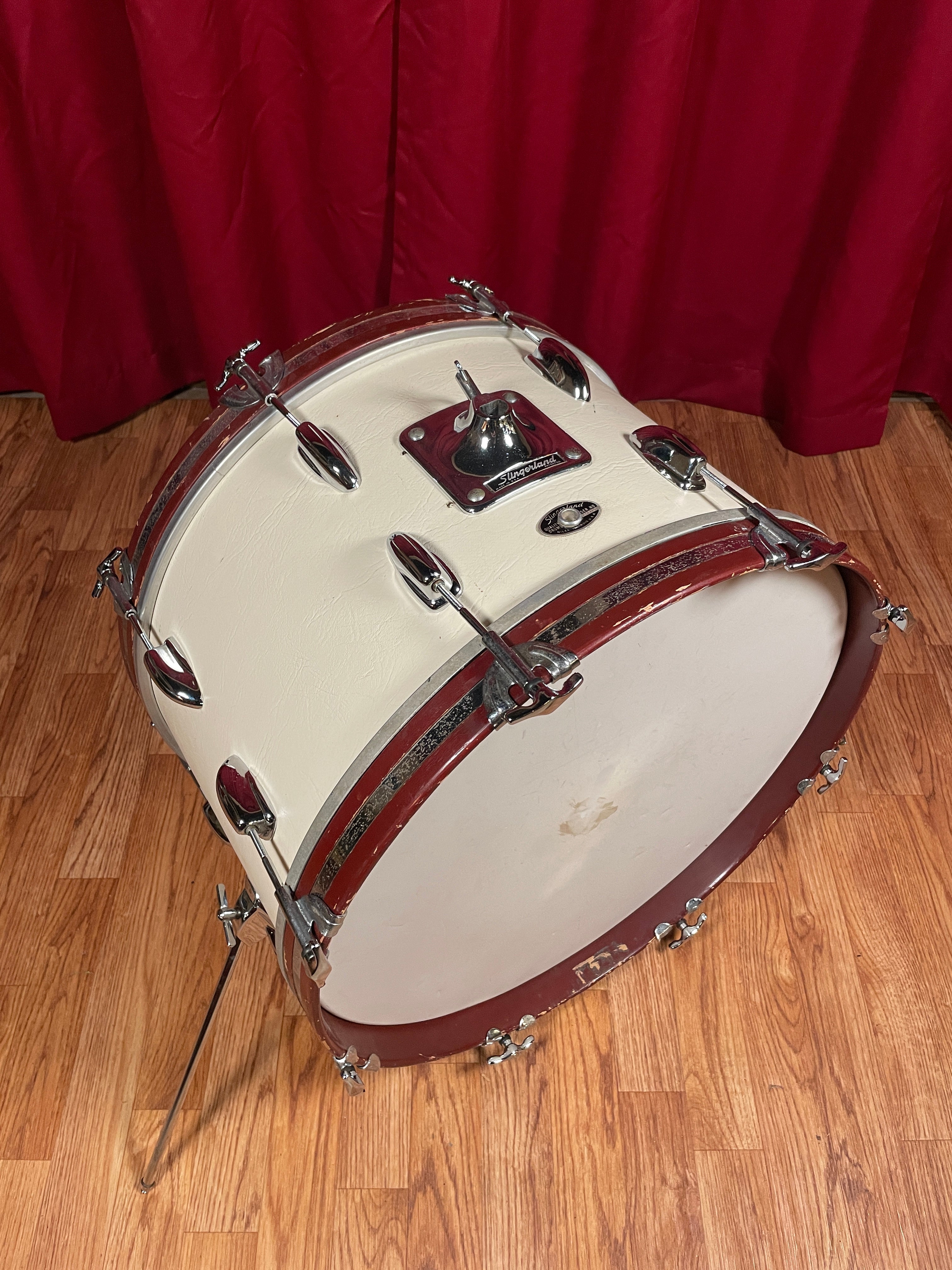 1975 Slingerland Sound King 12x20 Bass Drum Classic White Cordova