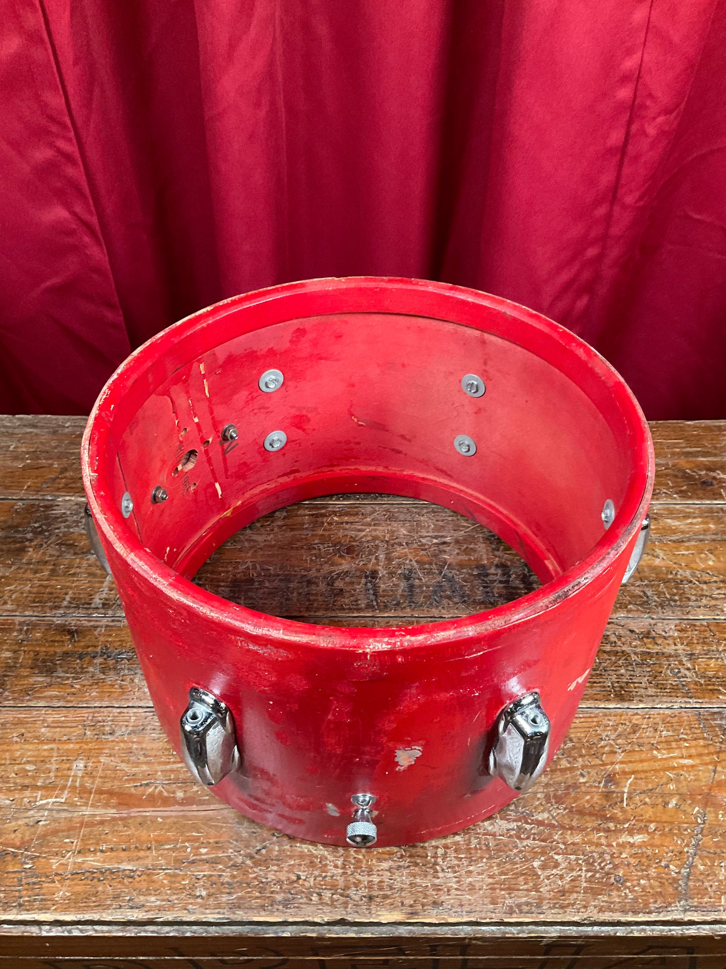 1960s Slingerland 8x12 Stage Band Tom Drum Red Lacquer