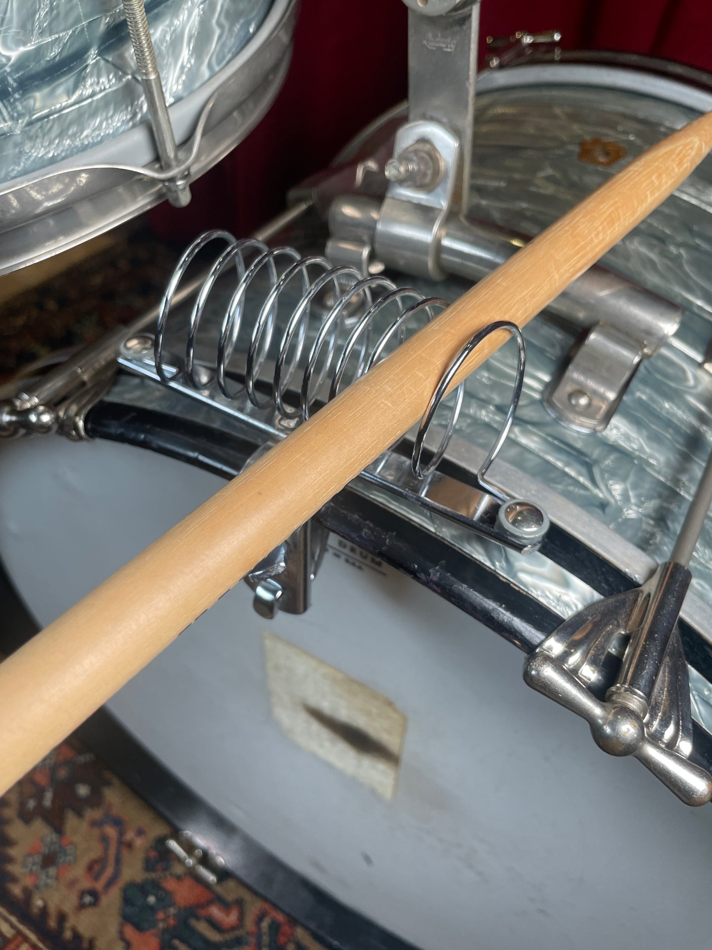 1960s Ludwig Drum Stick Holder No. 1324 Script Logo Chrome